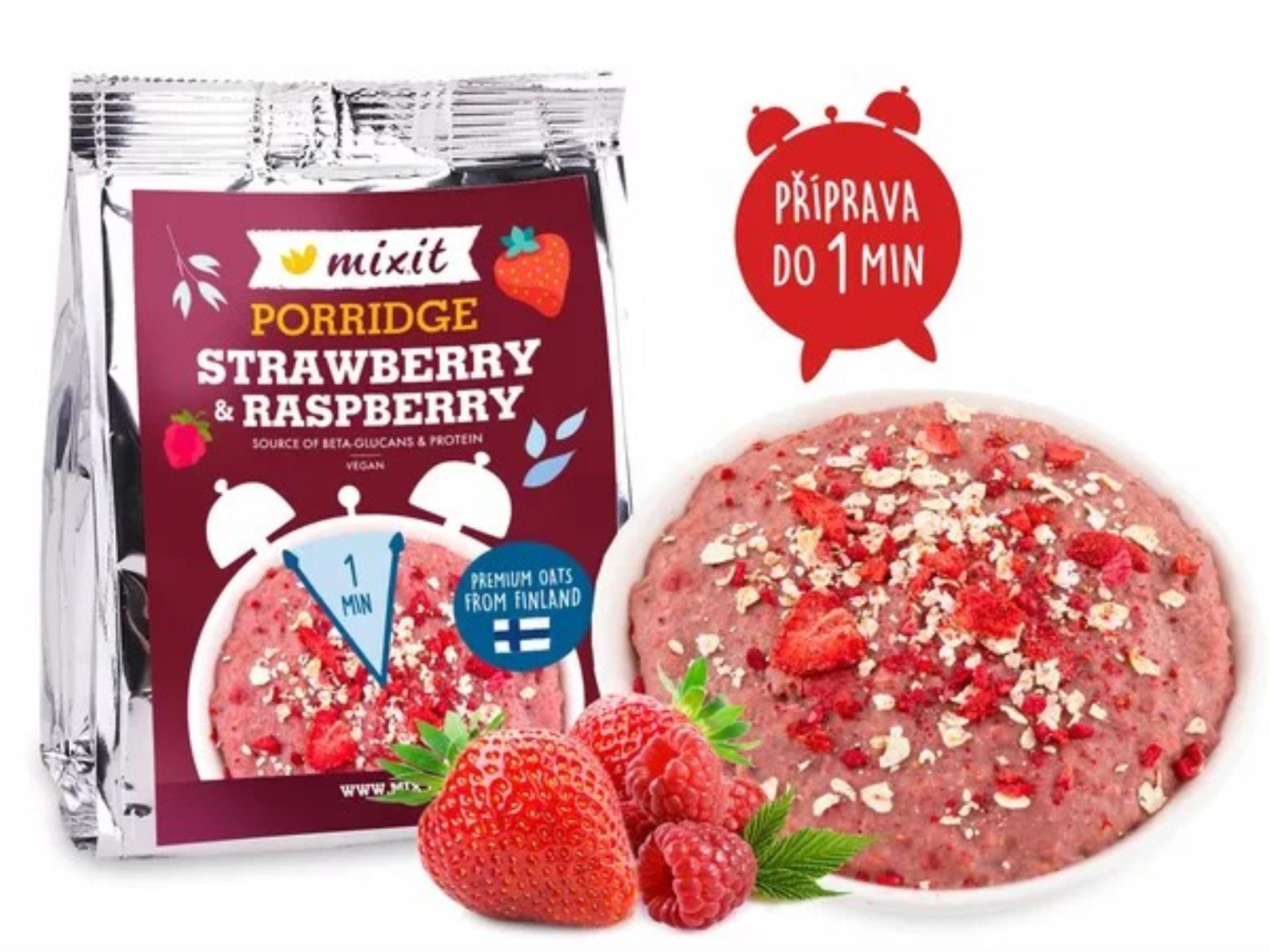 Ovesná kaše Mixit - jahoda a malina, 60 g