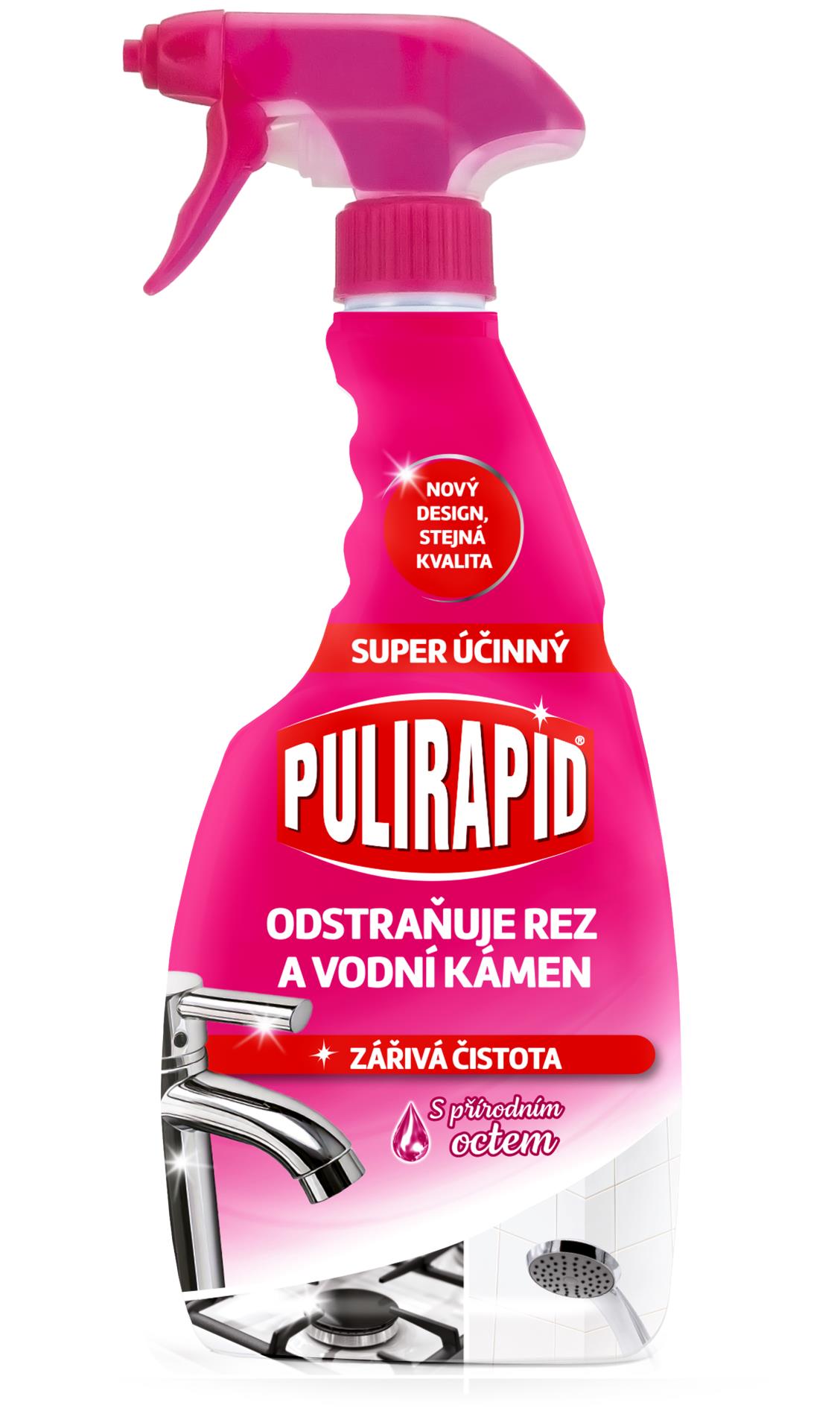 Čisticí prostředek Pulirapid - koupelna a kuchyně s octem, 500 ml