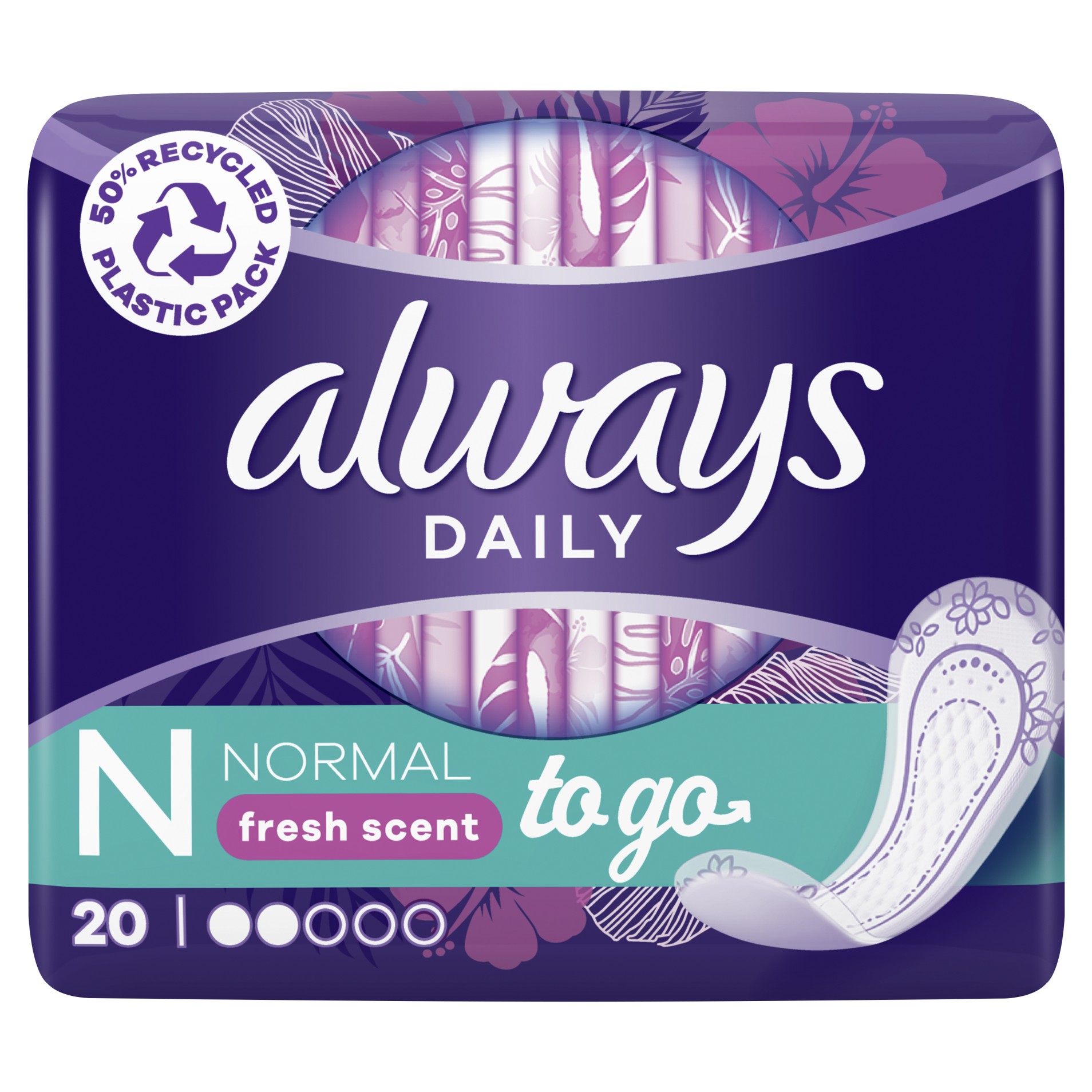 Always Dailies Normal To Go Fresh slipové vložky 20 ks