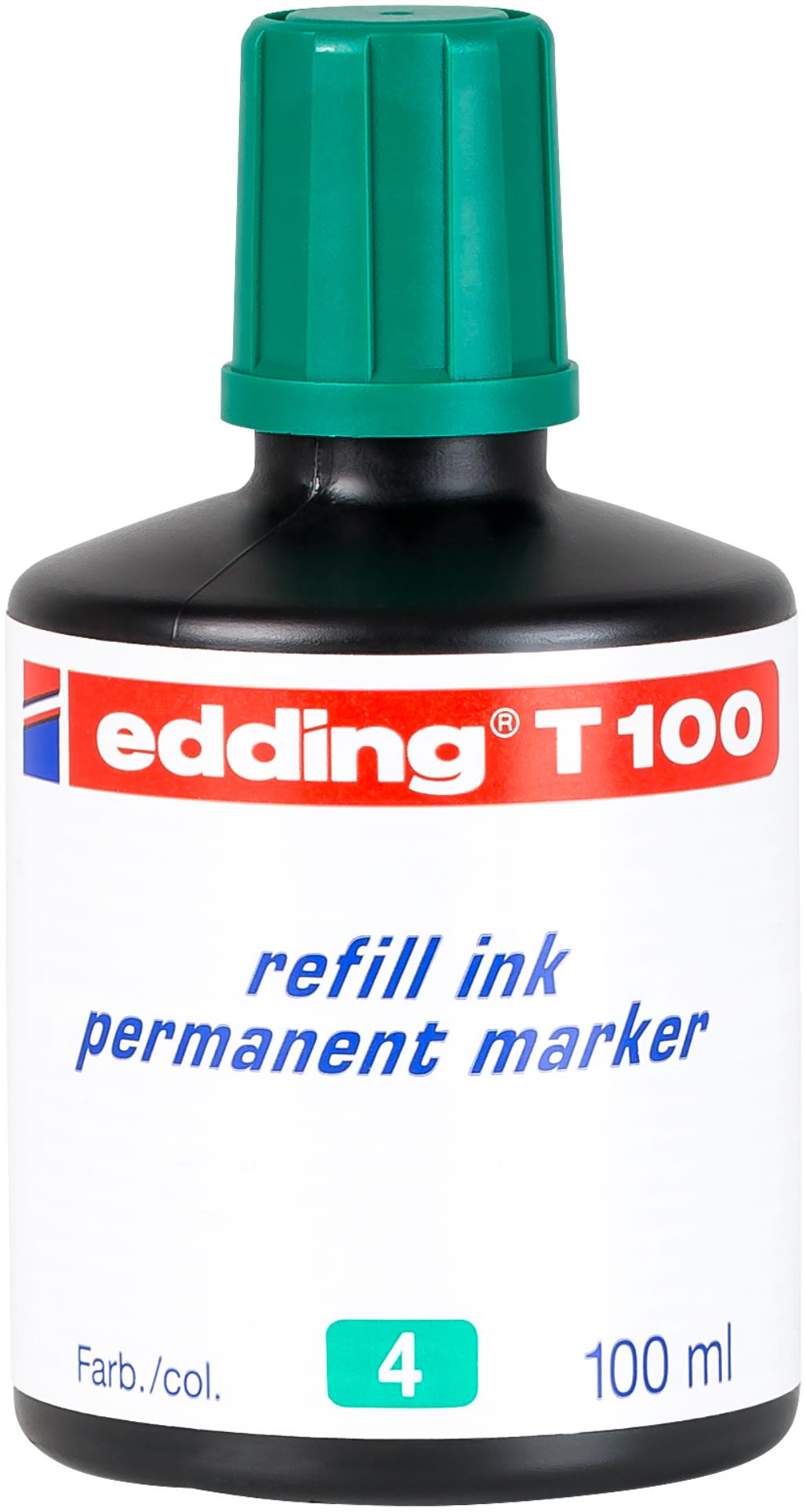 Náhradní permanentní inkoust Edding T100 - 100 ml, zelený