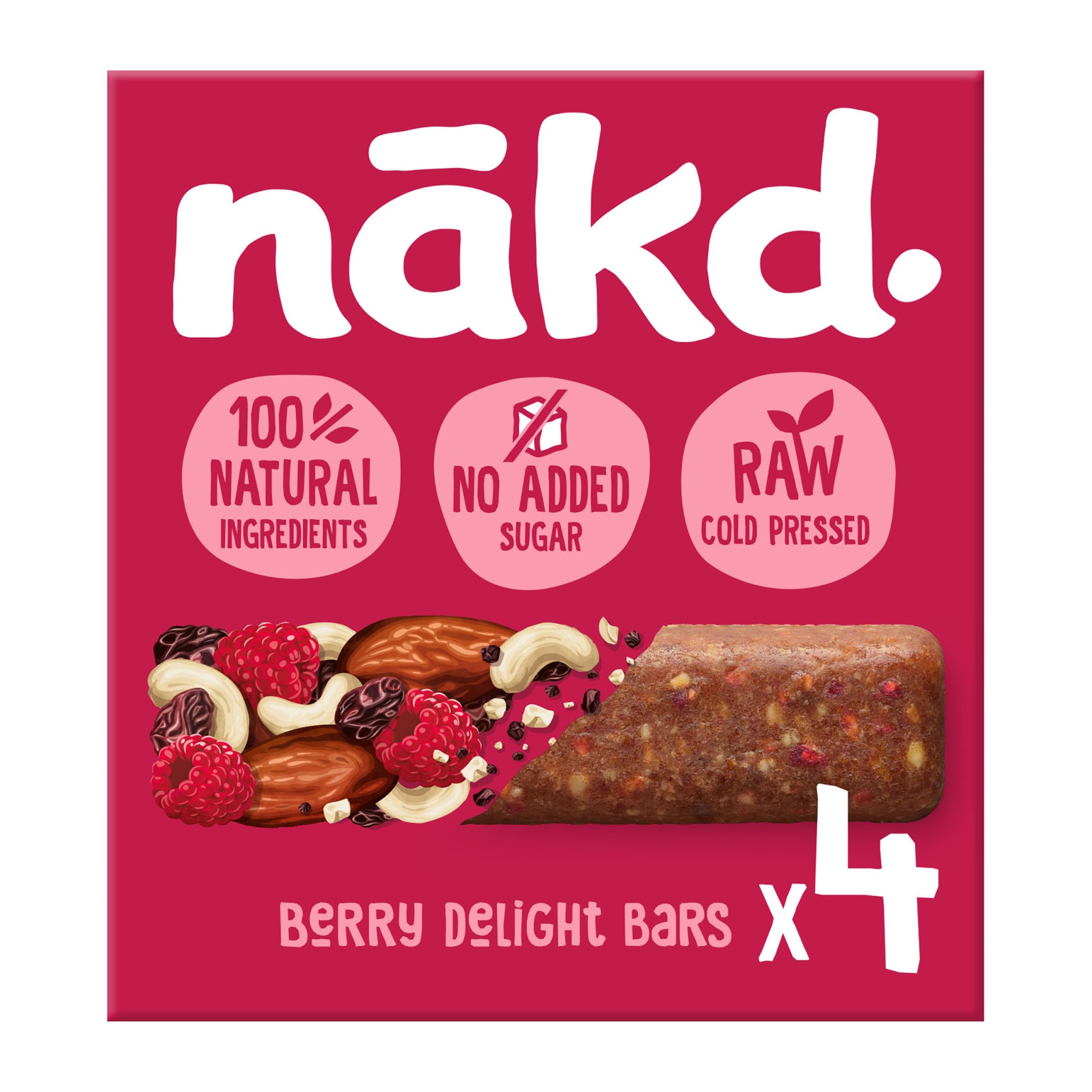 Levně RAW tyčinka Nakd - ovocno-oříšková s malinami 4x 35g