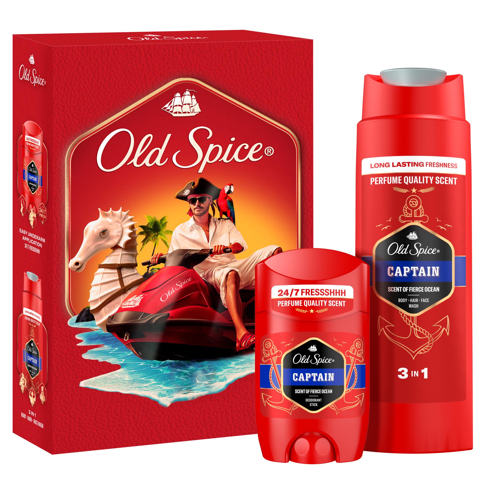 Dárková sada Old Spice Captain - stick, sprchový gel