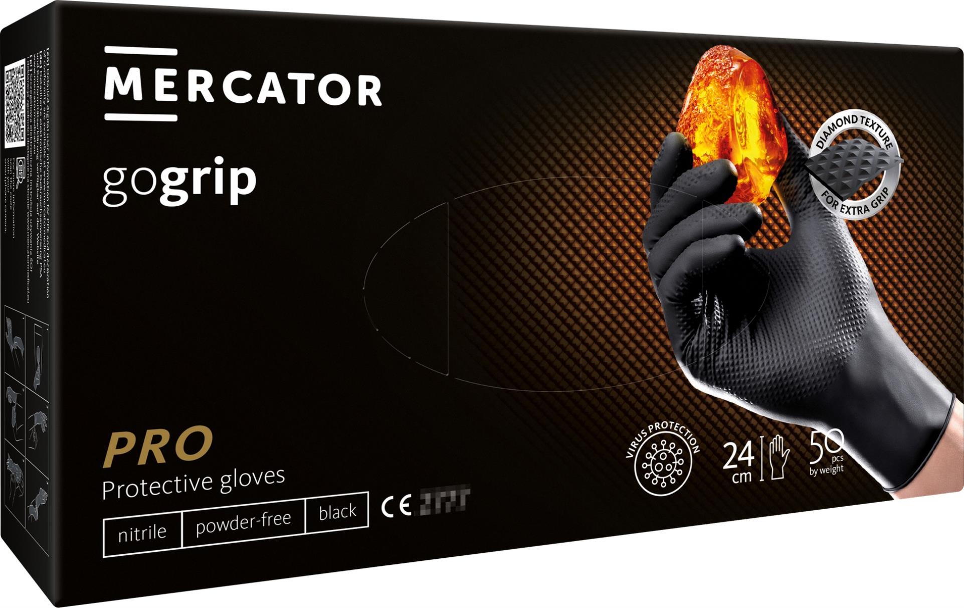 Levně Mercator Medical gogrip jednorázové nitrilové black 50 ks