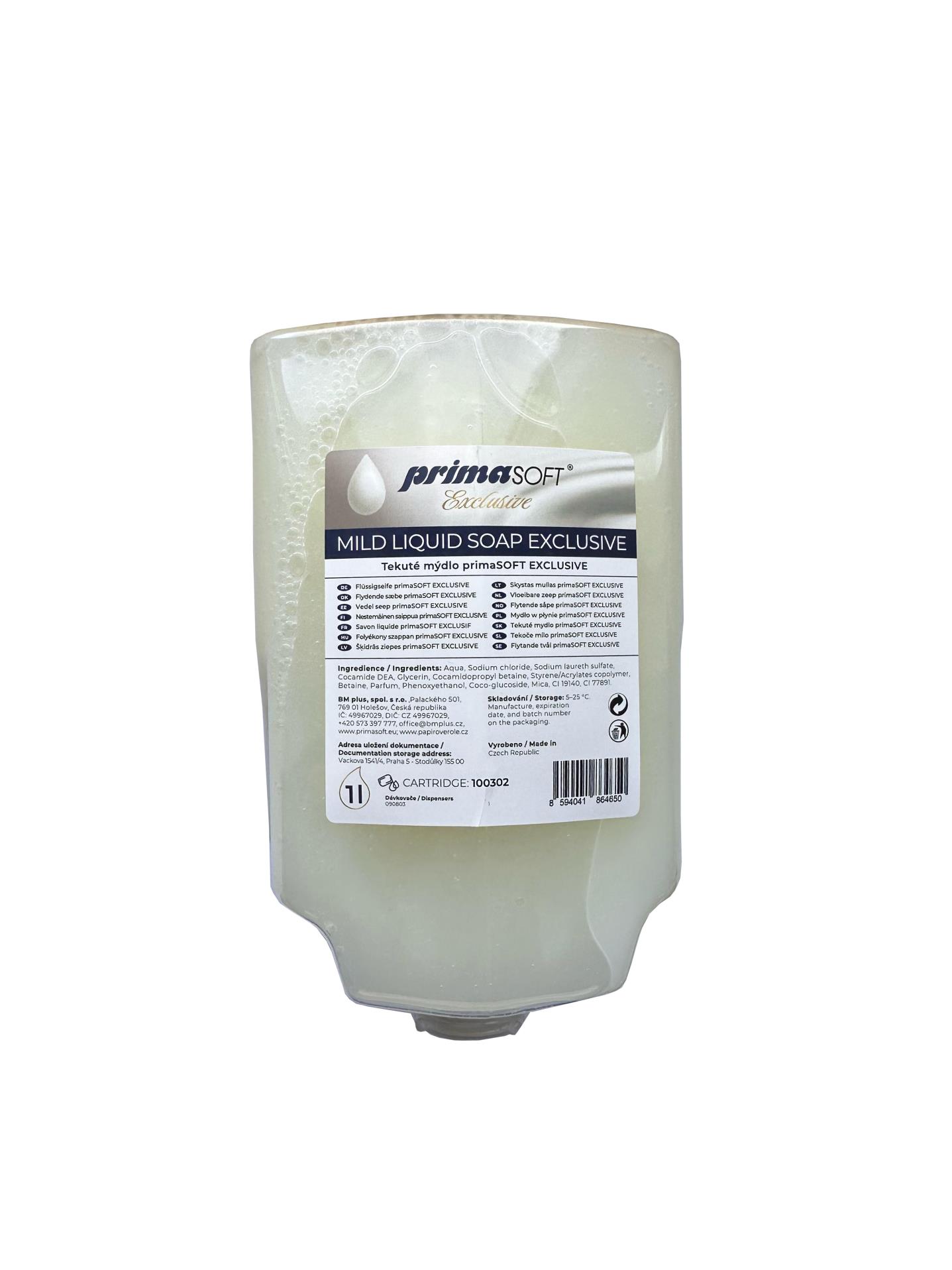 Tekuté mýdlo PrimaSOFT Exclusive - náplň aloe vera, 1 l