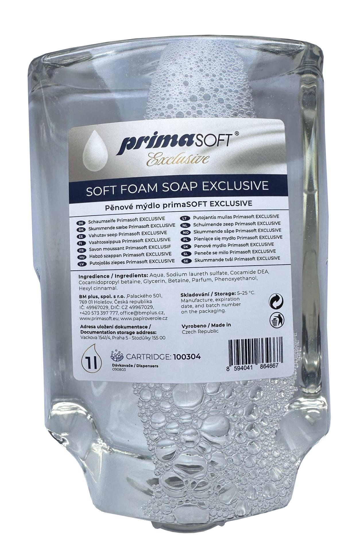 Pěnové mýdlo PrimaSOFT Exclusive - náplň aloe vera, 1 l