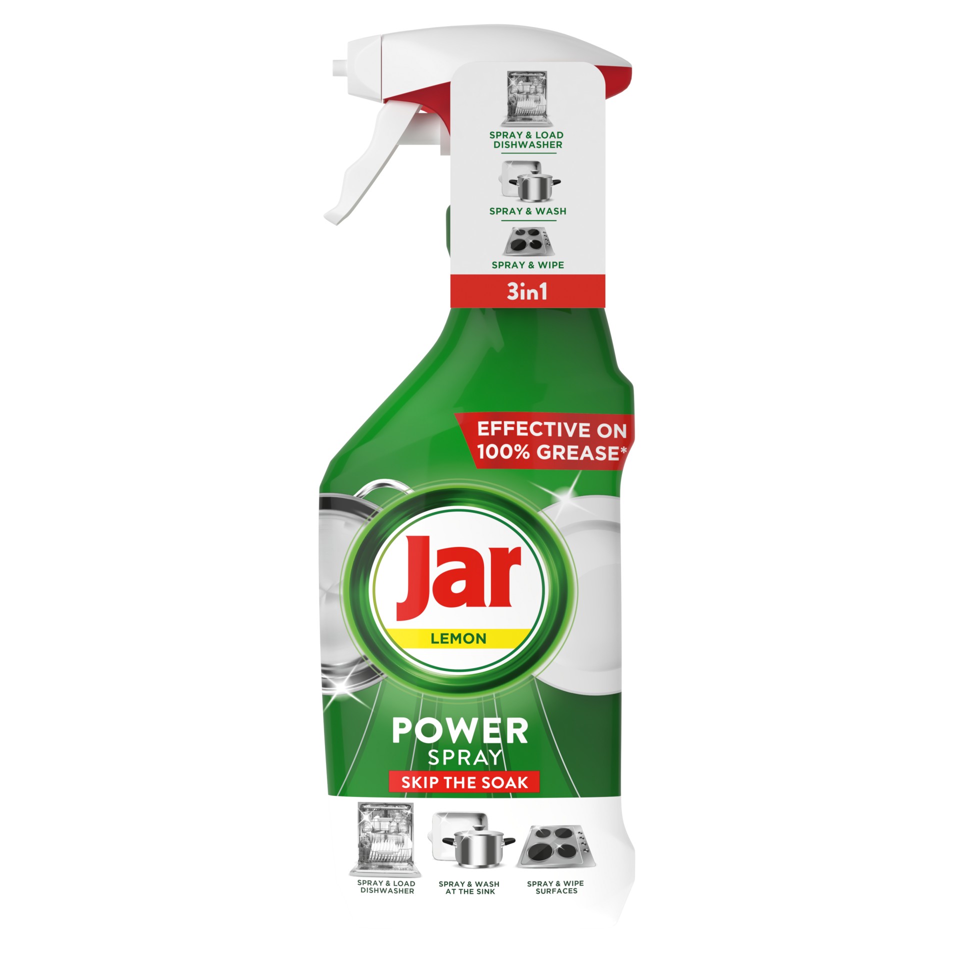 Levně Čistič nádobí a kuchyně Jar Power Lemon - multifunkční, sprej, 800 ml