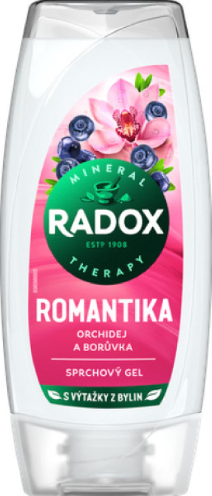 Sprchový gel Radox Romantika - orchidej a borůvka, 225 ml