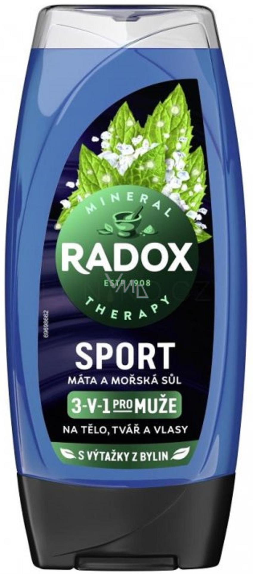 Levně Sprchový gel Radox Sport 3v1 - máta a mořská sůl, 225 ml