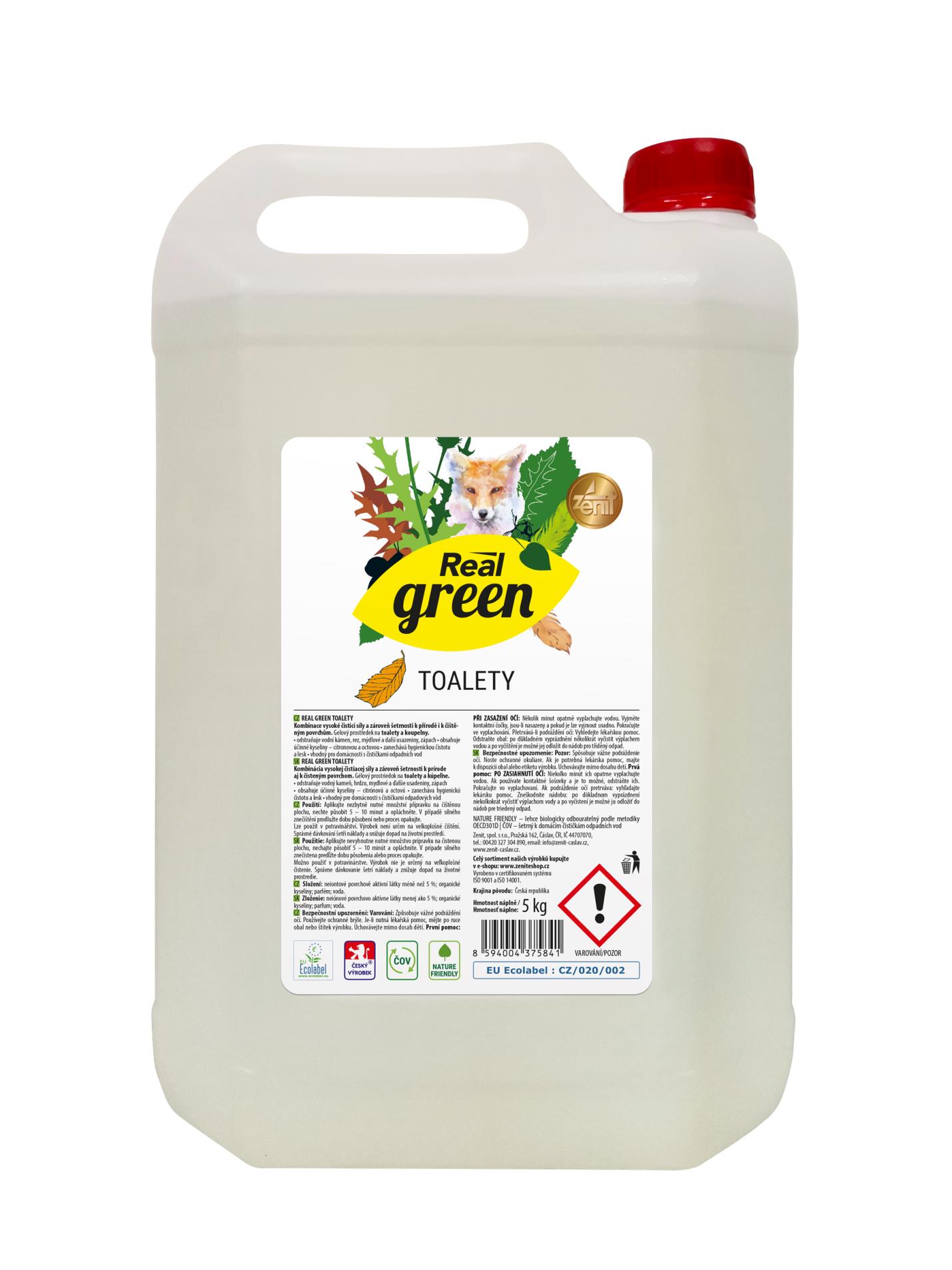 Levně Čisticí WC gel Real green - 5 kg