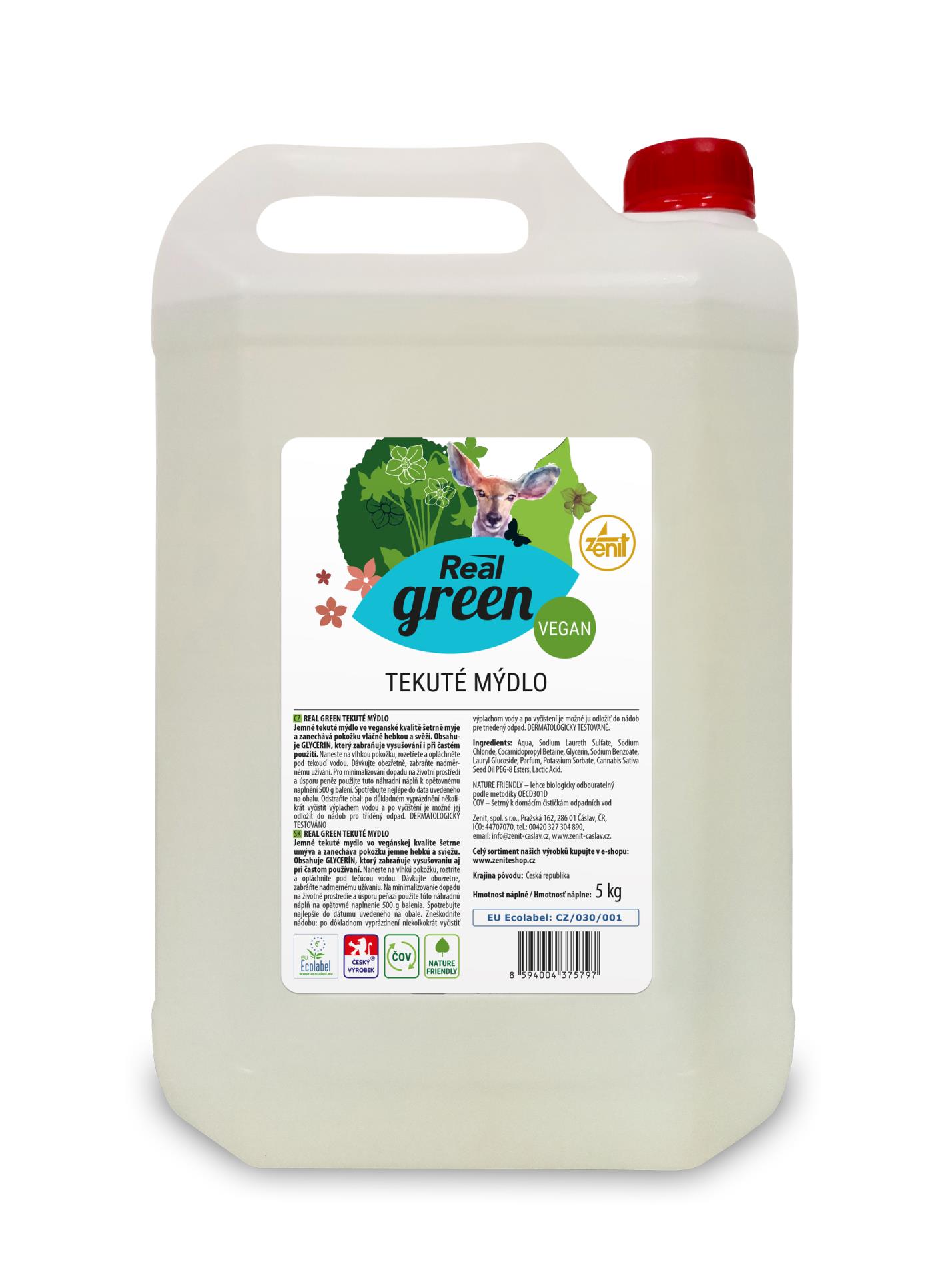 Levně Real Green Clean tekuté mýdlo 5 kg