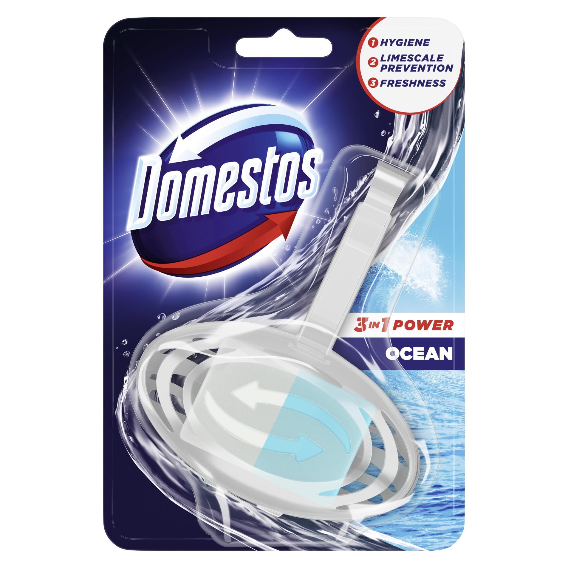 Levně WC blok Domestos 3v1 - oceán, 35g