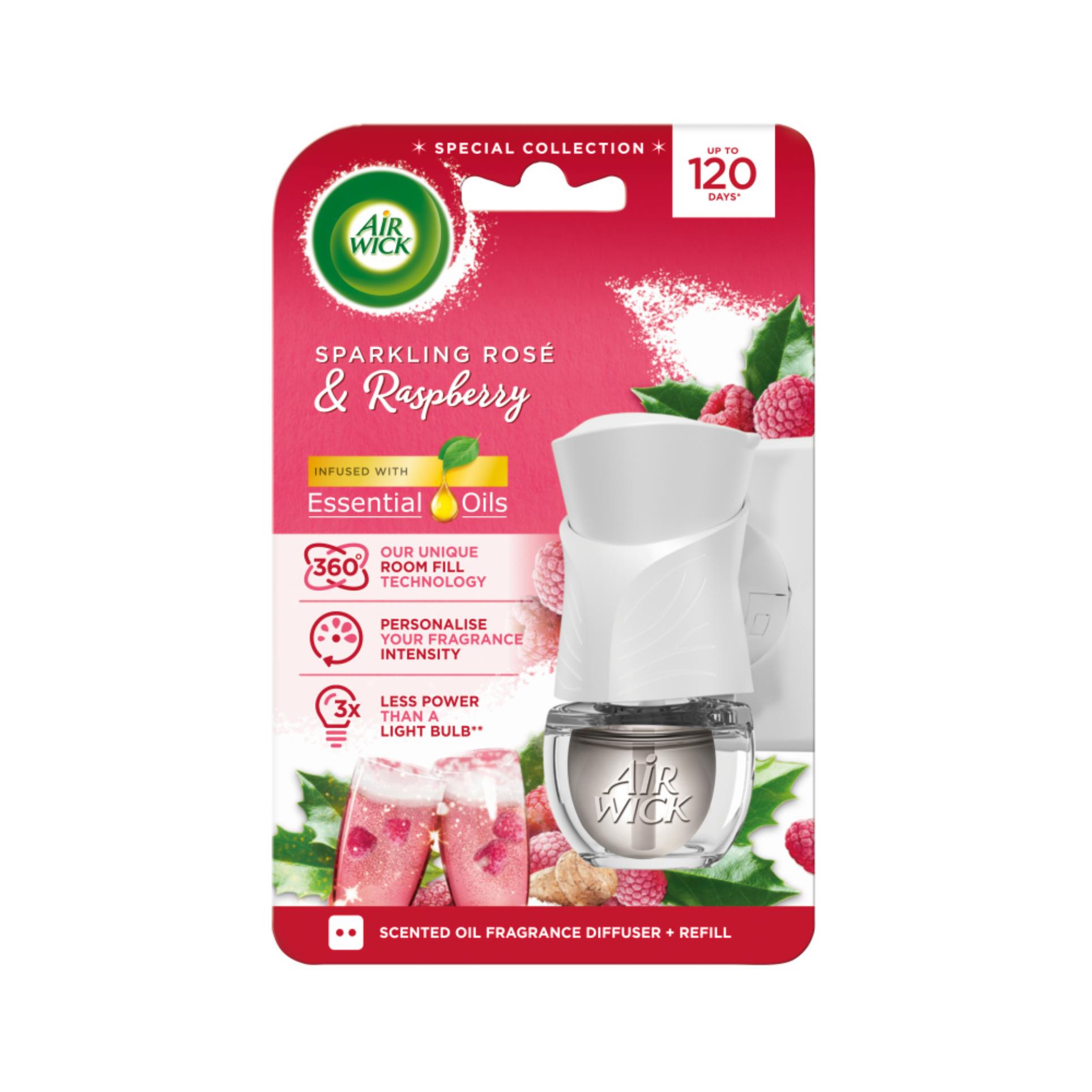 Levně Osvěžovač vzduchu Airwick Electric - komplet (strojek + náplň), Růžový sekt a maliny, 19 ml