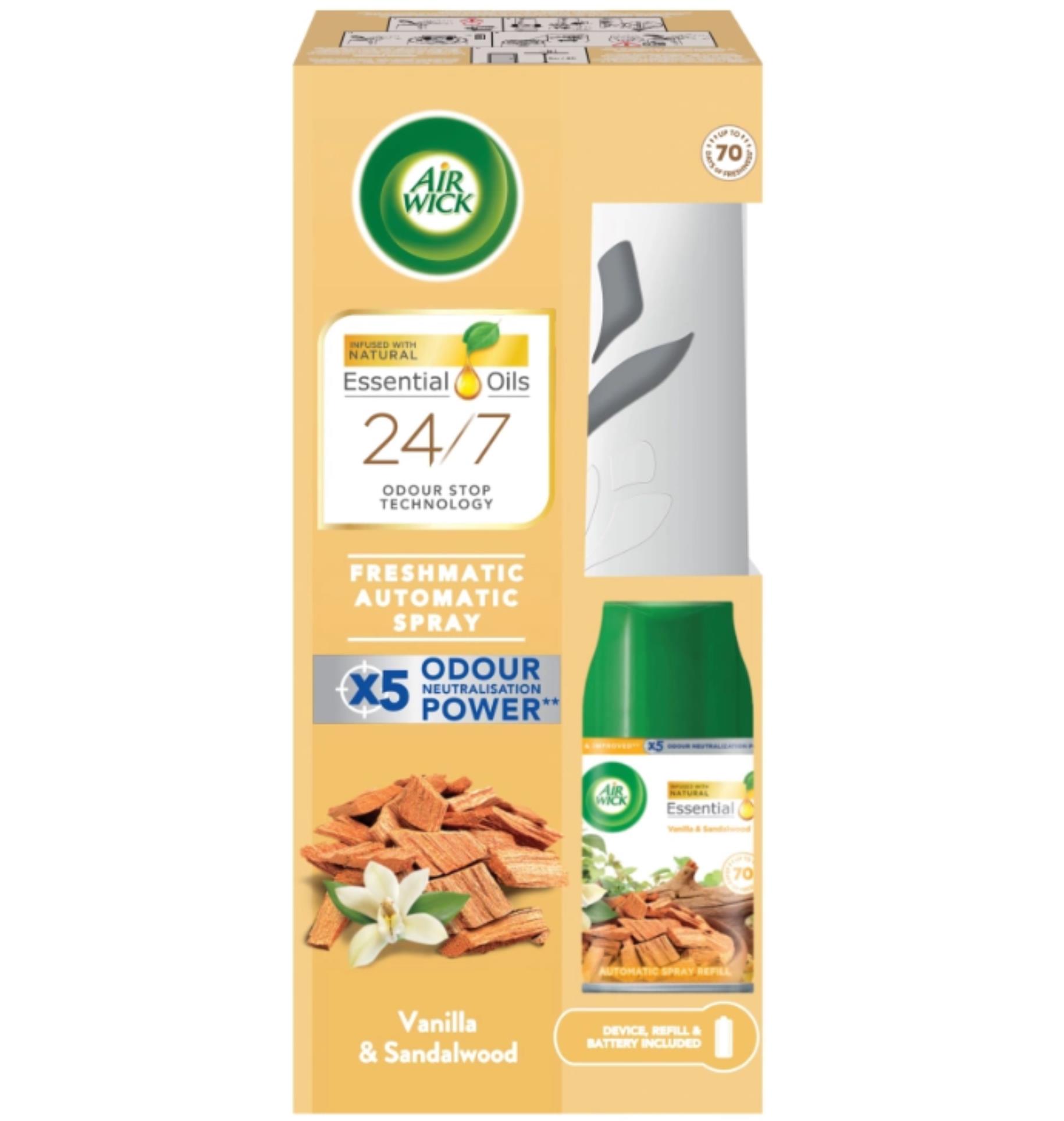 Levně Air Wick FreshMatic Vanilka a Santalové dřevo strojek a náplň 250 ml