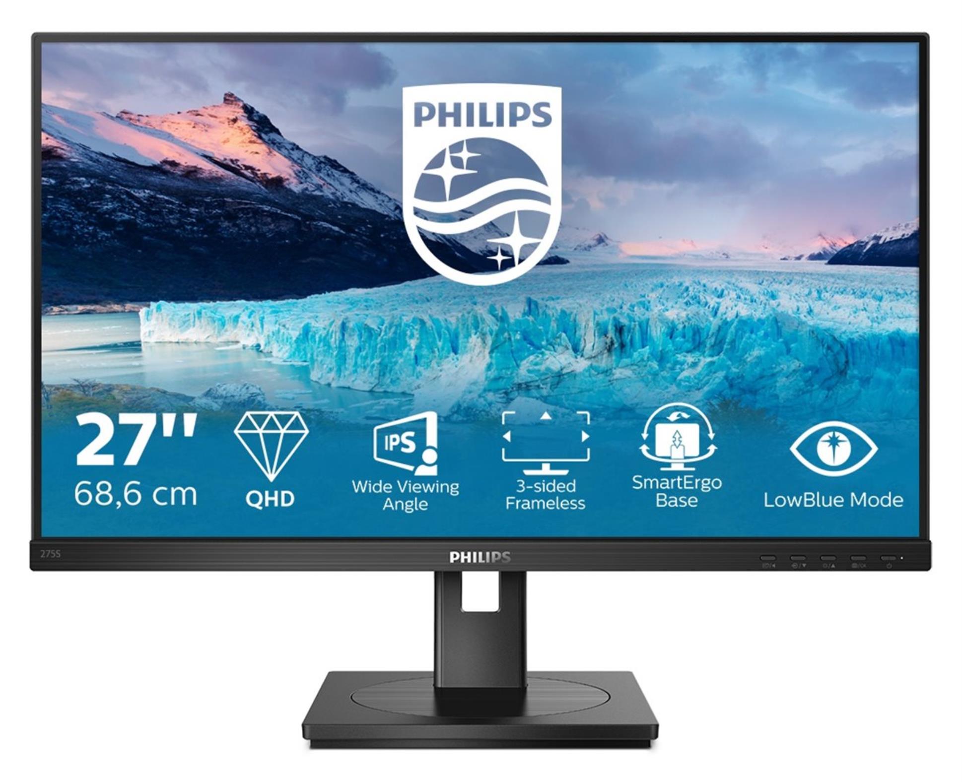 Počítačový monitor Philips 275S1AE - 27", Quad HD, 2560 x 1440, reproduktory, černý