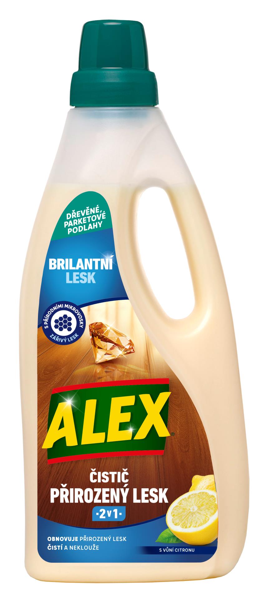 Levně Čistič na podlahy ALEX Extra Lesk 2v1- na dřevo, 750 ml