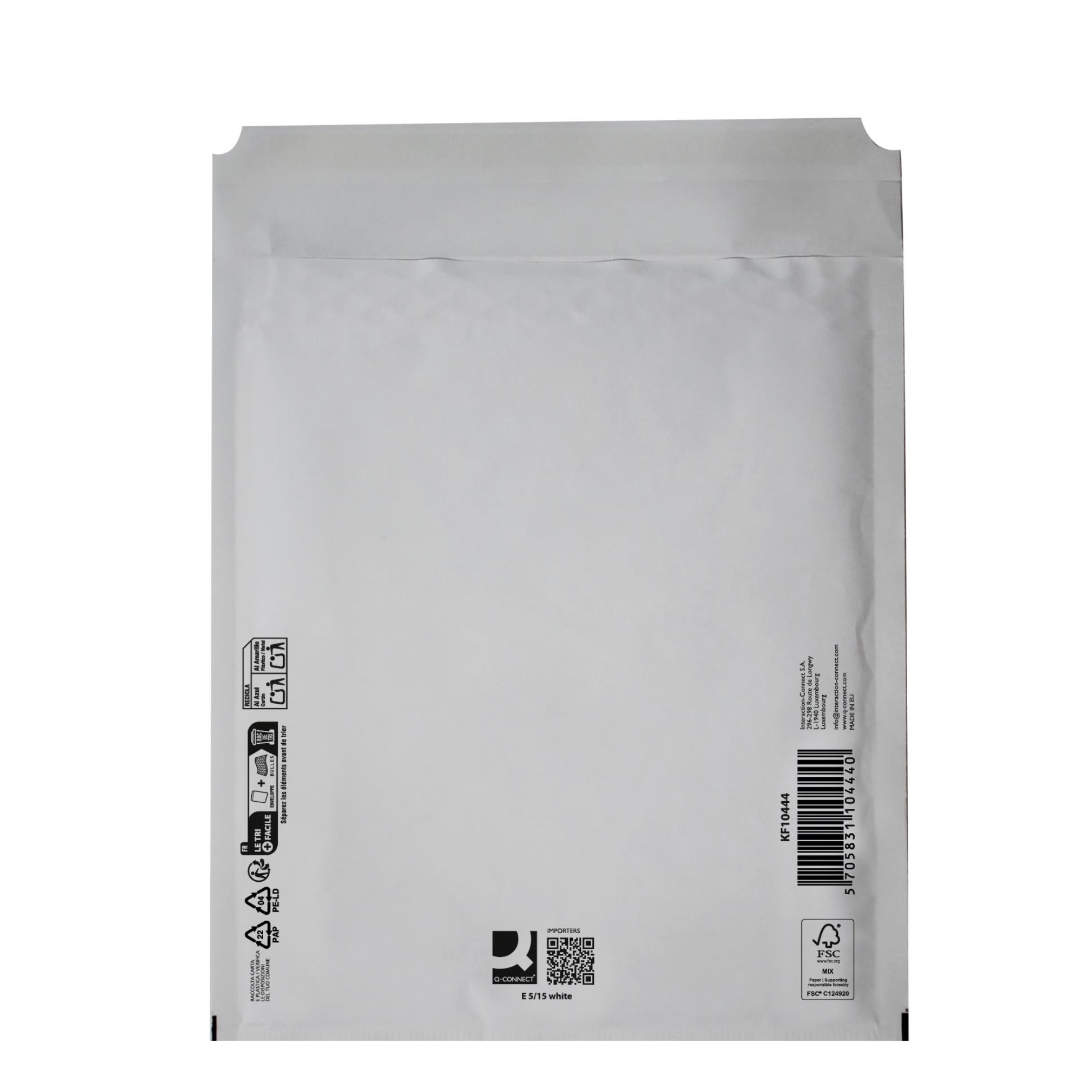Bublinkové obálky Q-Connect - E/5, 240 x 275 mm, bílé, 100 ks