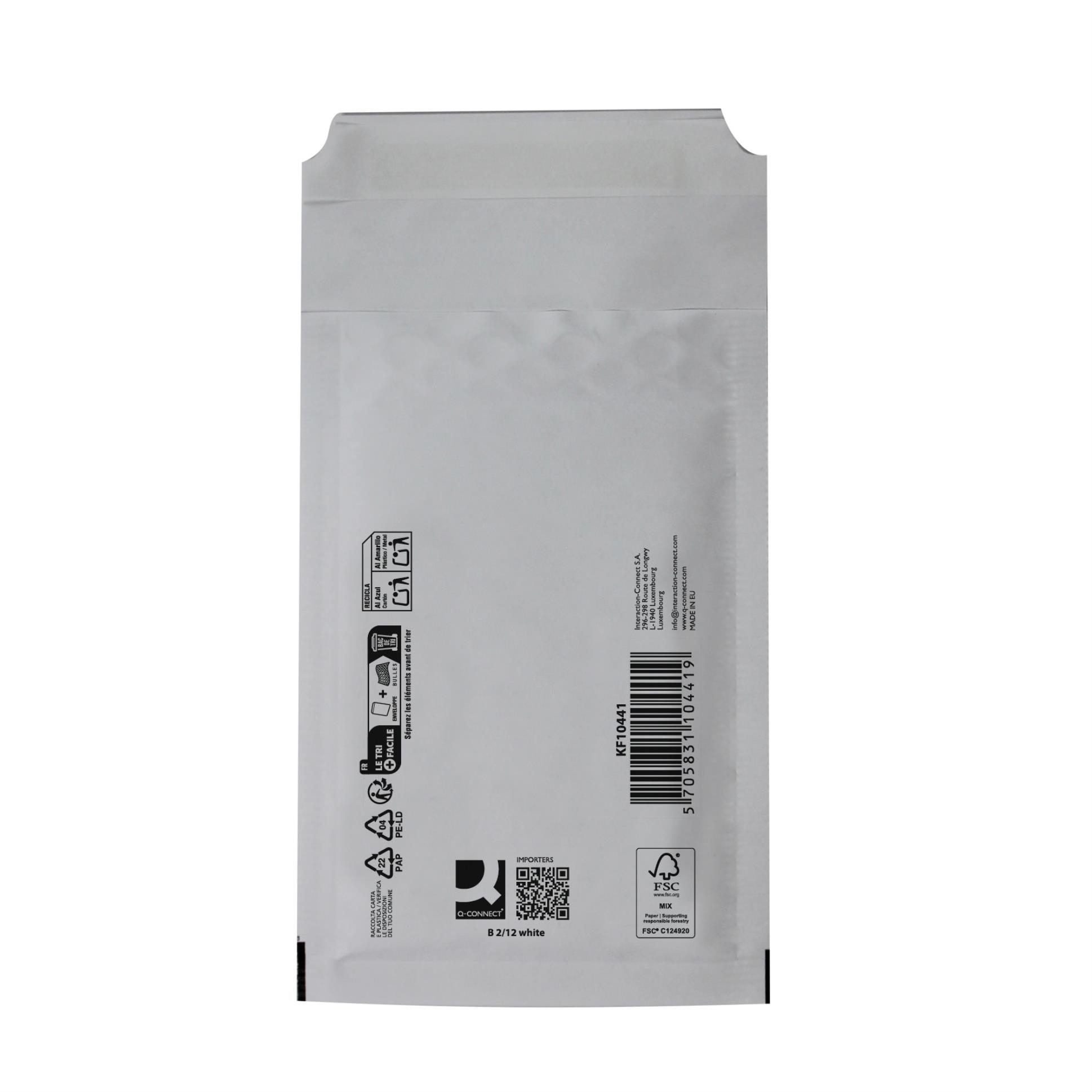 Bublinkové obálky Q-Connect - B/2, 140 x 225 mm, bílé, 10 ks