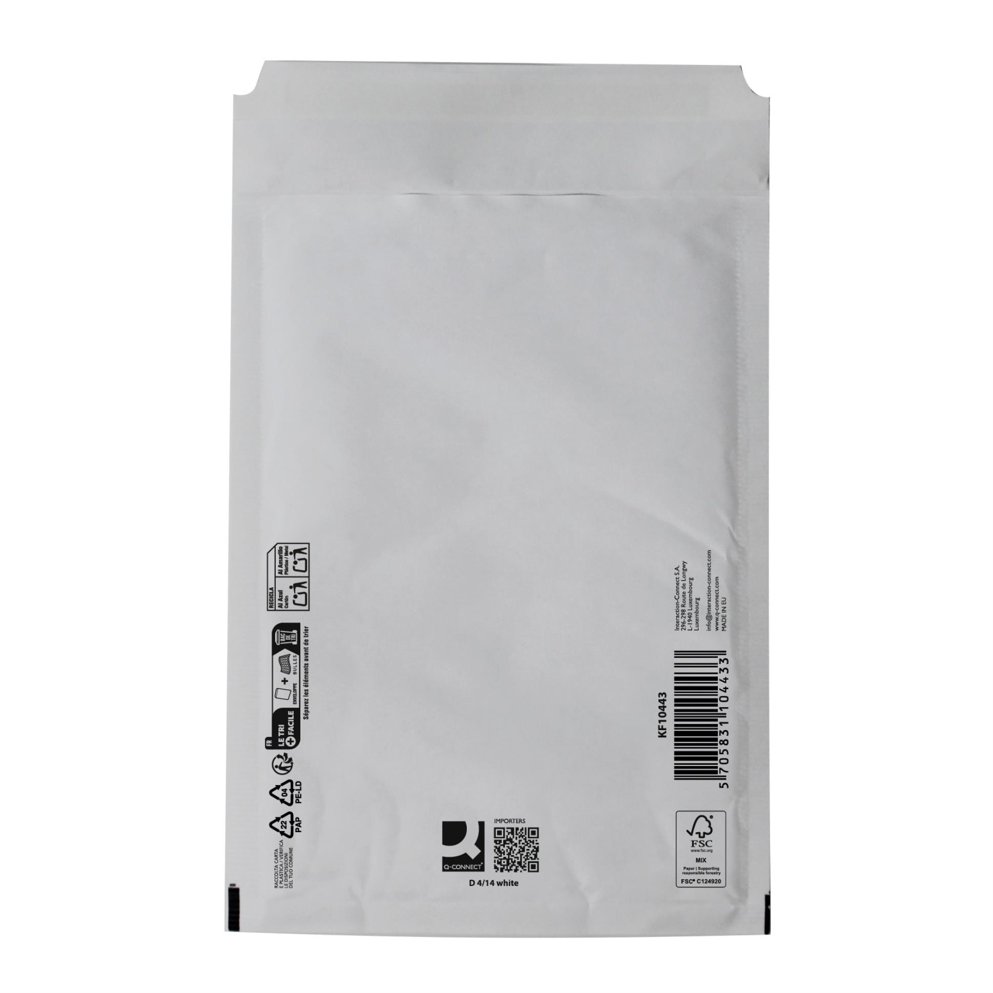 Levně Bublinkové obálky Q-Connect - D/4, 200 x 275 mm, bílé, 10 ks