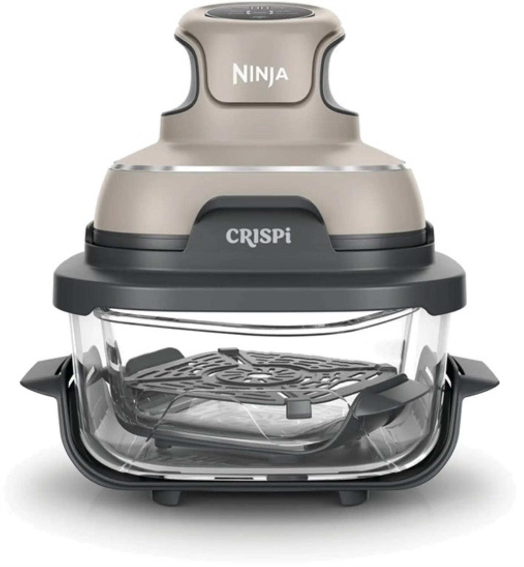 Přenosná horkovzdušná fritéza Ninja FN101EUST - 4 v 1, 2 nádoby (1,4 l a 3,8 l), skleněná a šedá