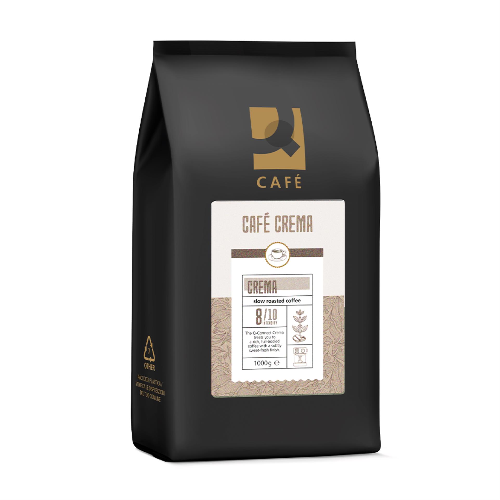 Zrnková káva Q-Connect Café Crema, 1 kg