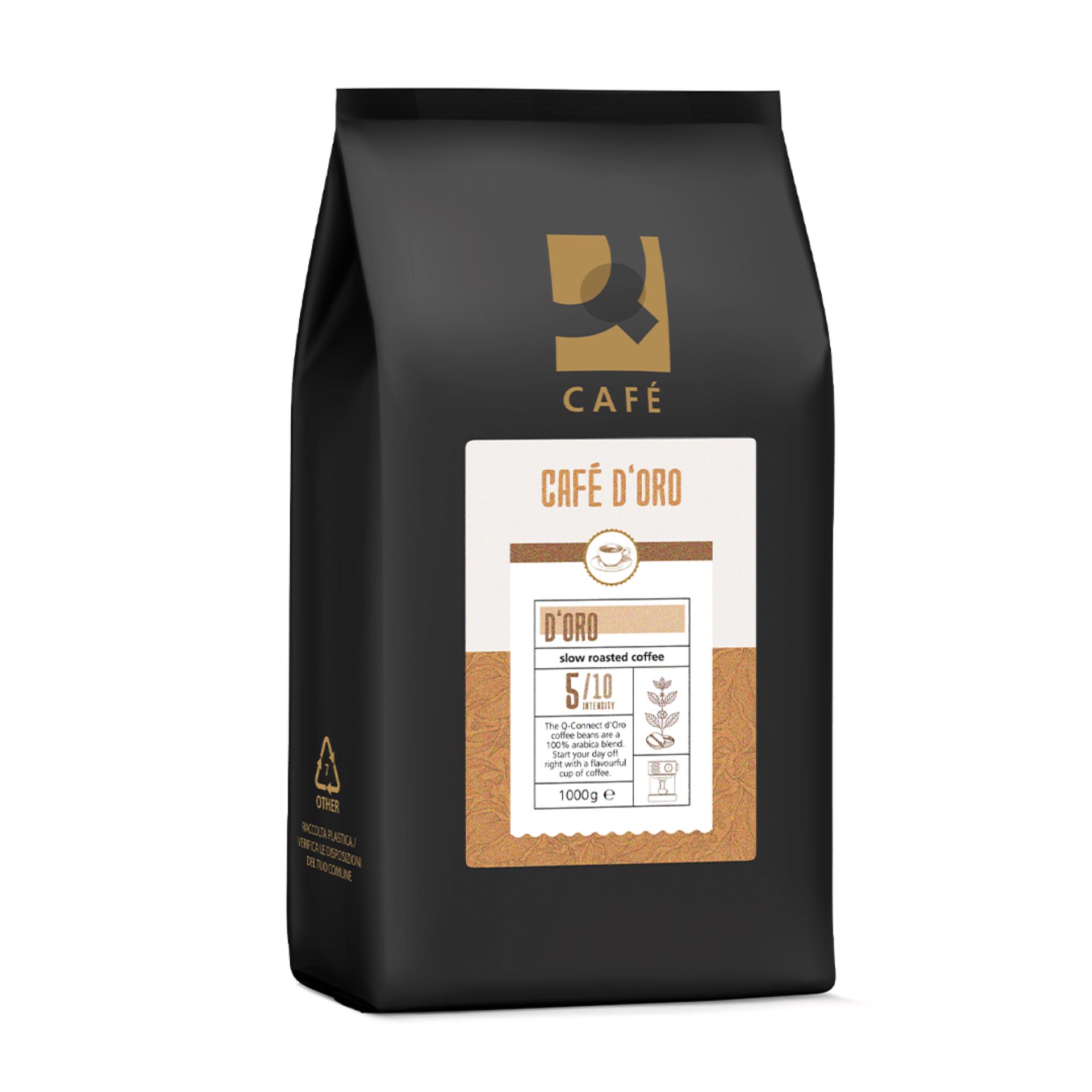 Levně Zrnková káva Q-Connect Café D'Oro, 1 kg