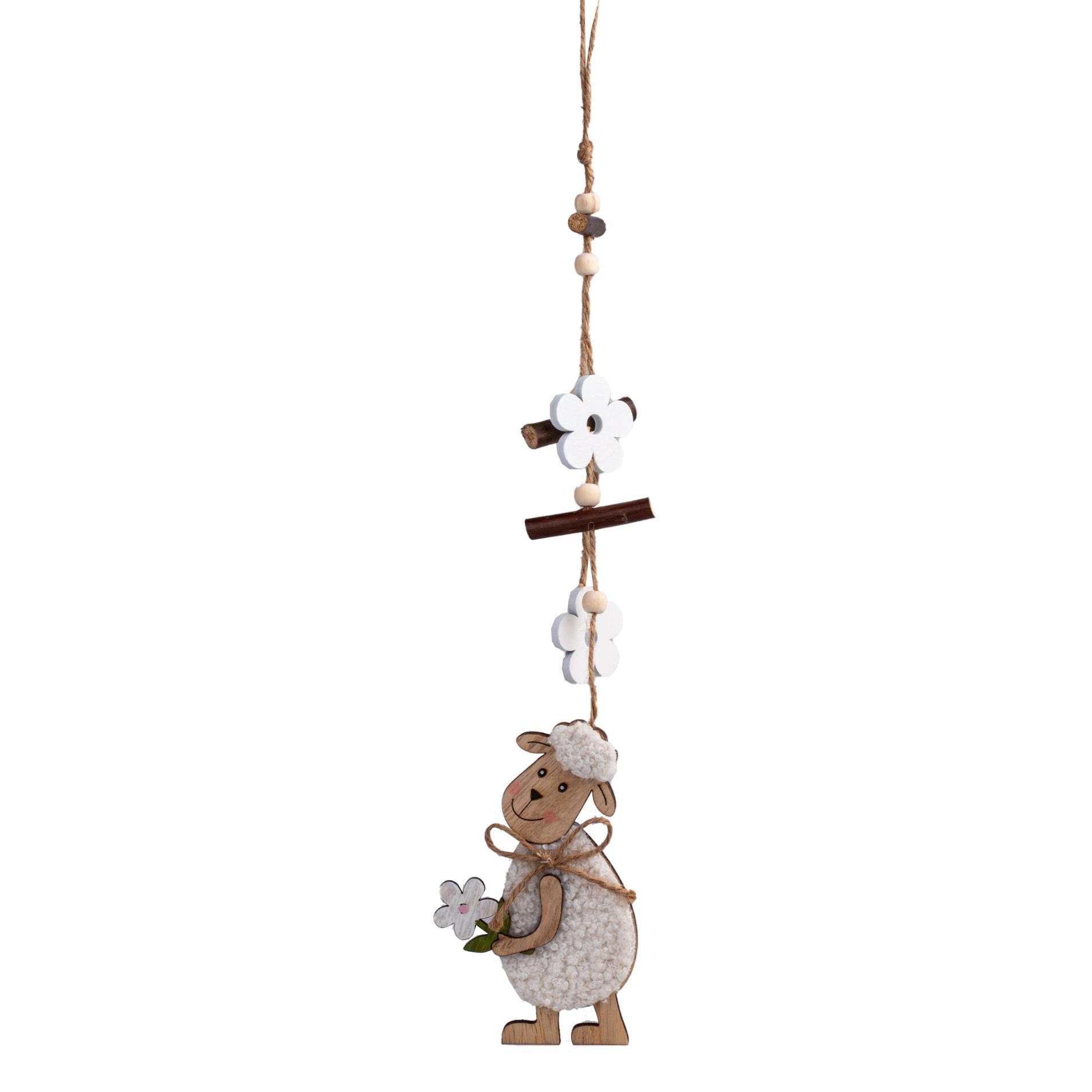 Závěsná dekorace ovečka, 8x12,5 cm