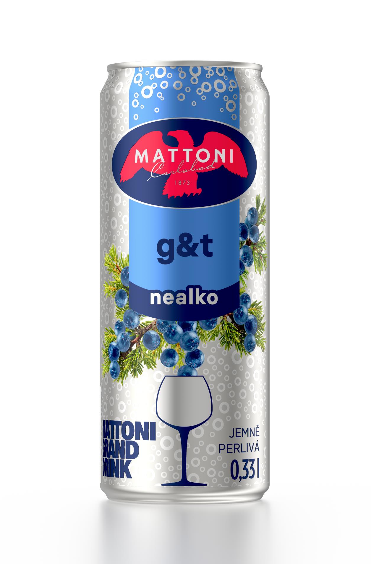 Levně Minerální voda Mattoni - Gin & tonik, plech, 24x 0,33 l