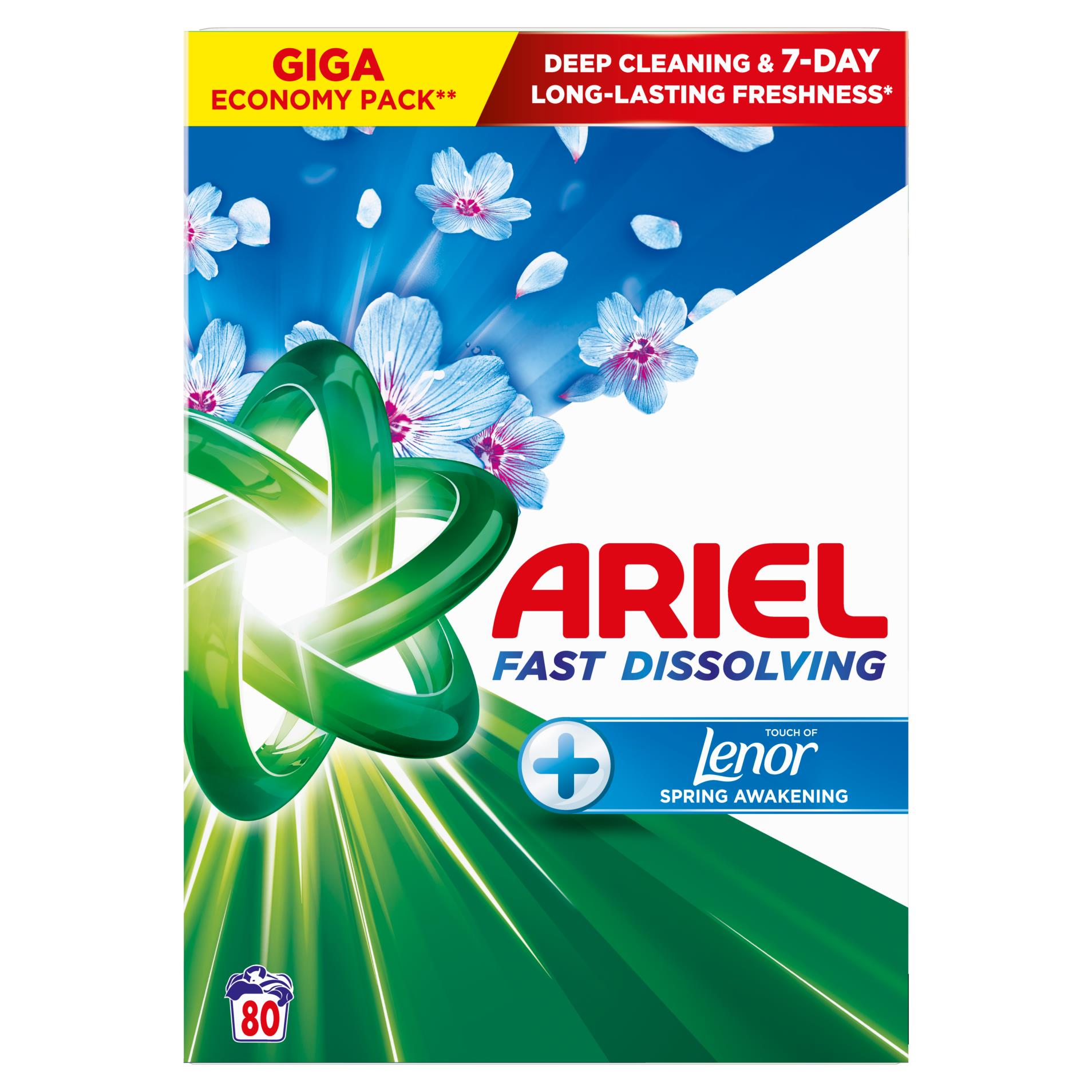 Levně Prášek na praní Ariel Spring Awakeng-4,4 kg,80 d.