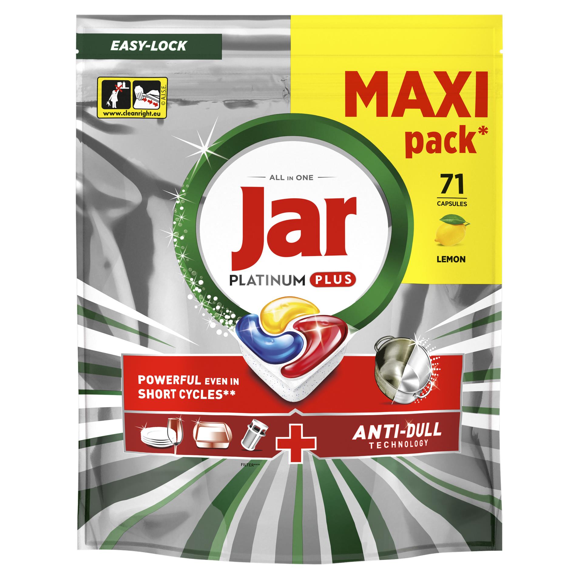 Levně Tablety do myčky Jar - platinum plus, citron,71 ks