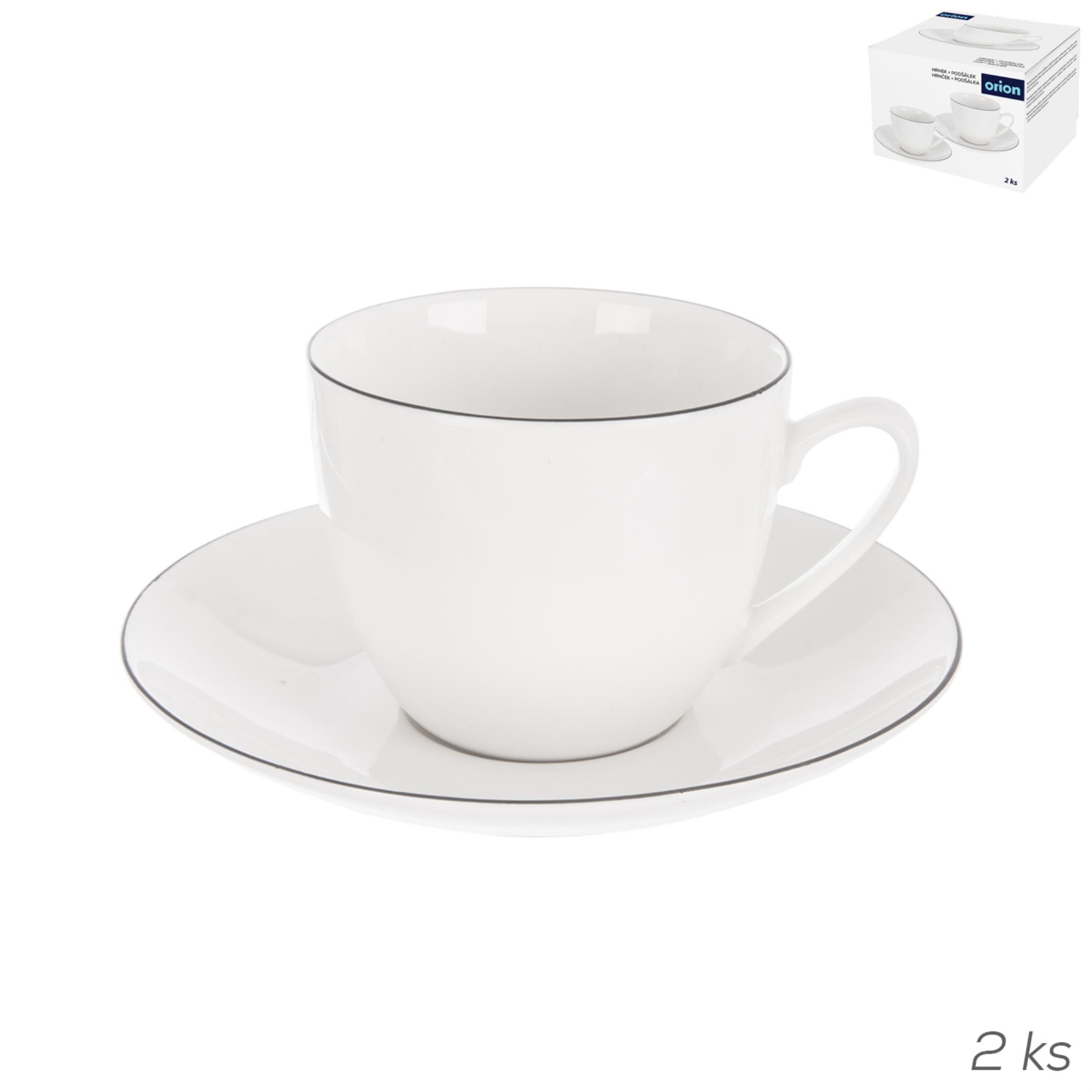 Levně Tvoříme vaši domácnost - Orion Sada šálků s podšálky na cappuccino Decora - 210 ml, porcelánová, bílá, sada 4 ks
