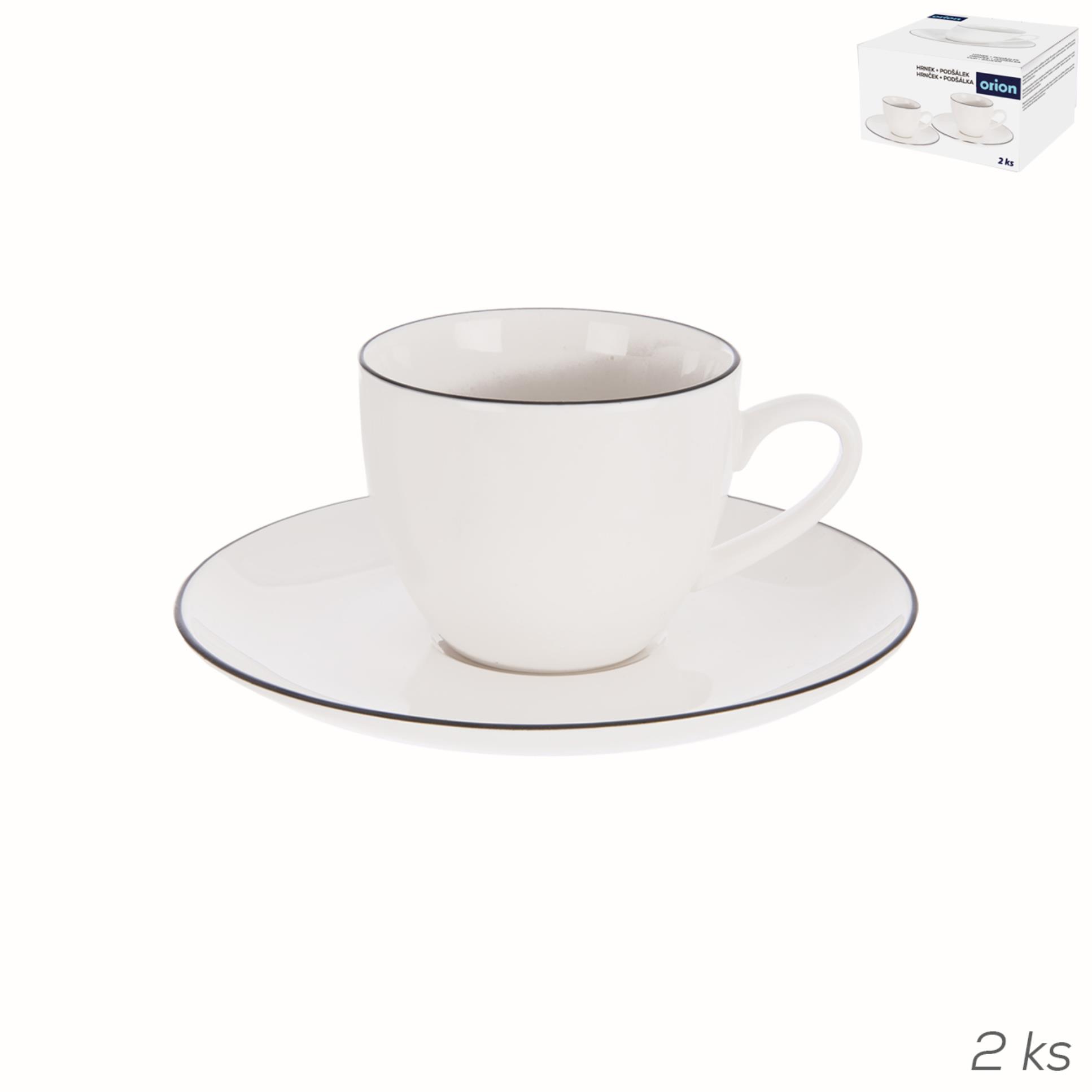 Tvoříme vaši domácnost - Orion Sada šálků s podšálky na espresso Decora - 100 ml, porcelánová, bílá, sada 4 ks