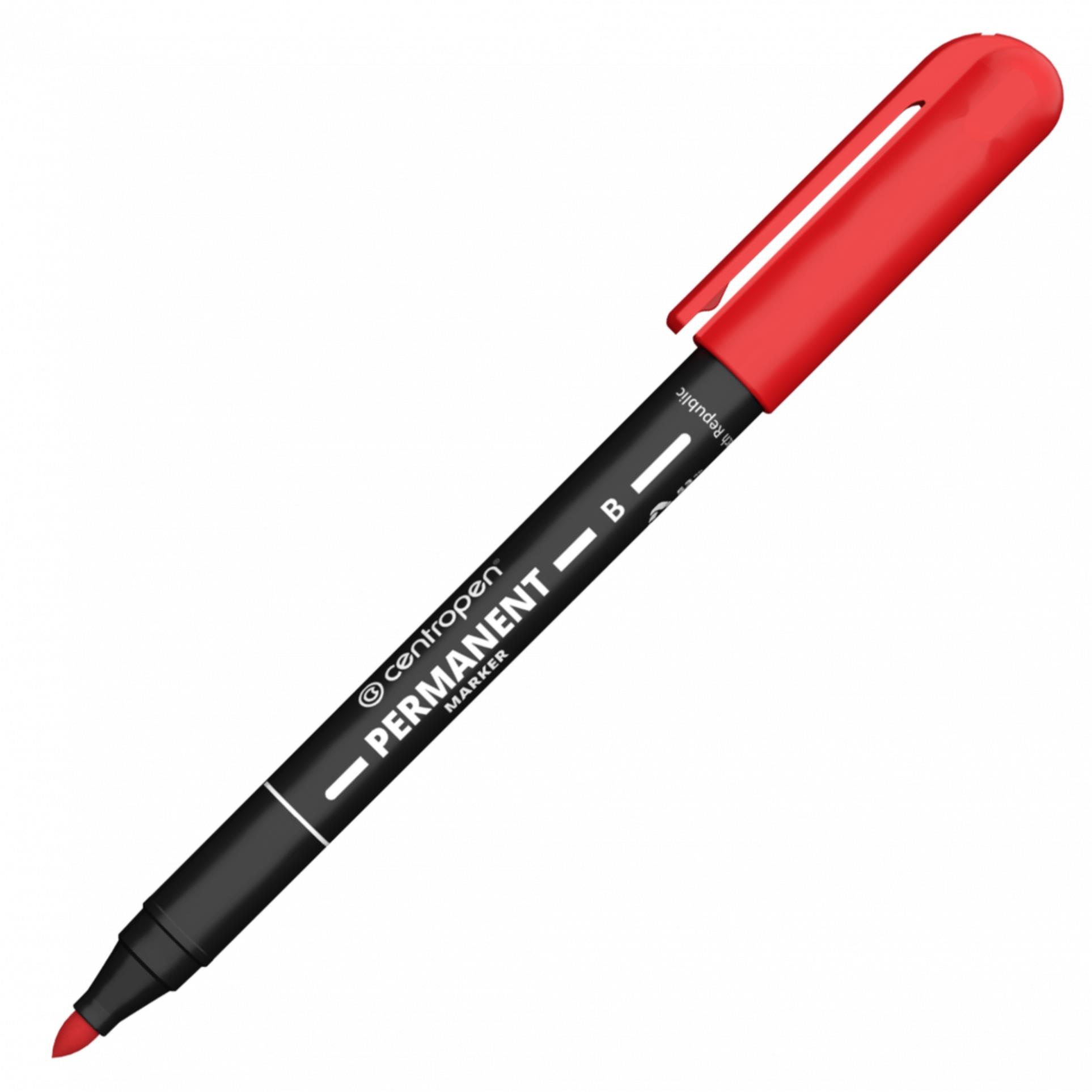 Permanentní popisovač Centropen 2836 - kulatý hrot, červený