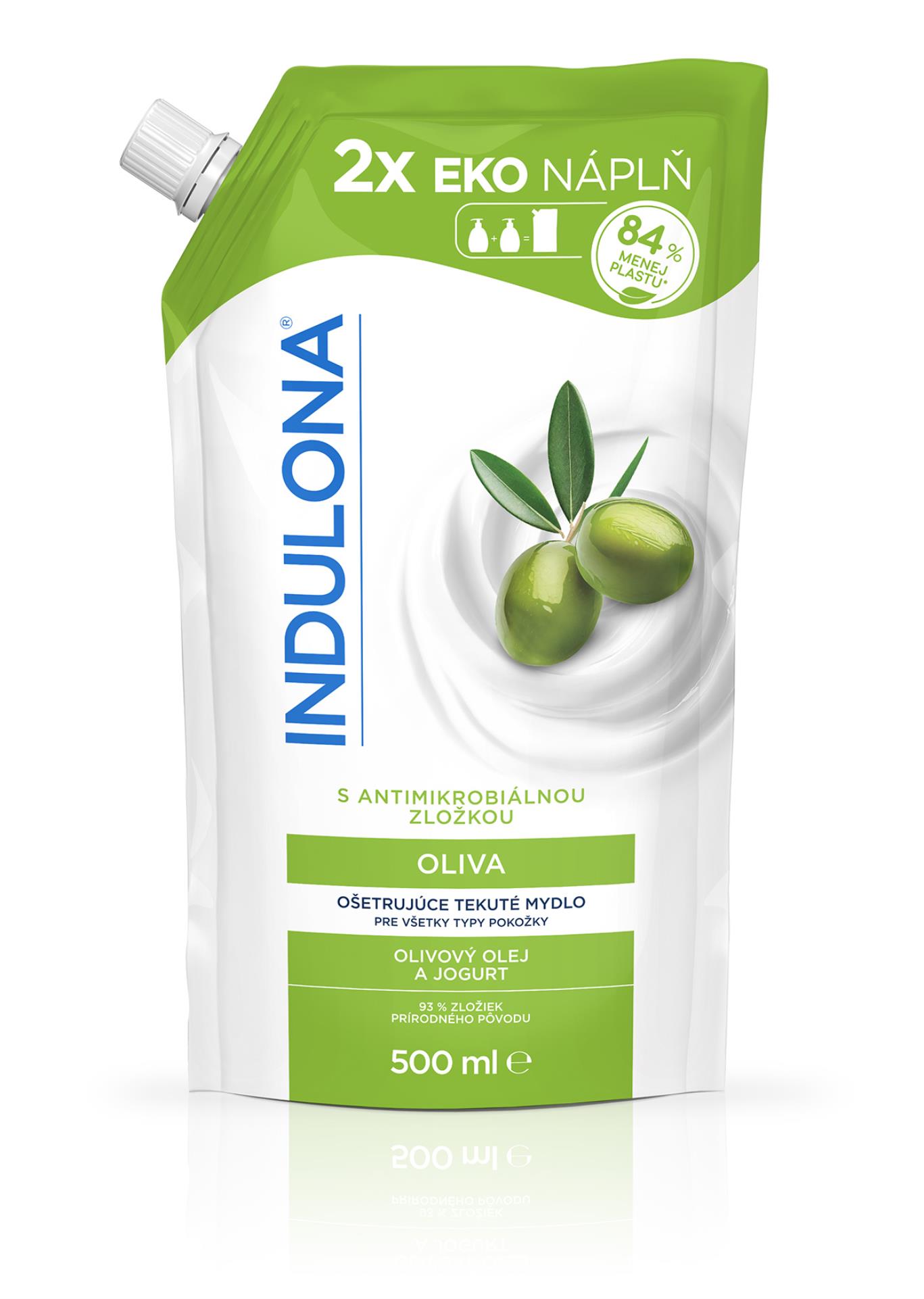 Levně Náplň do tekutého mýdla Indulona - oliva, 500ml