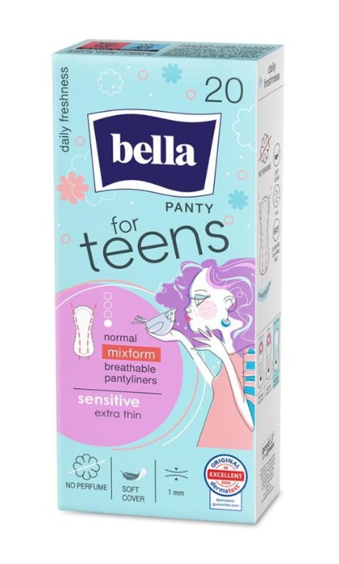Dámské vložky Bella for Teens Sensitive - slipové, ultratenké, 20 ks