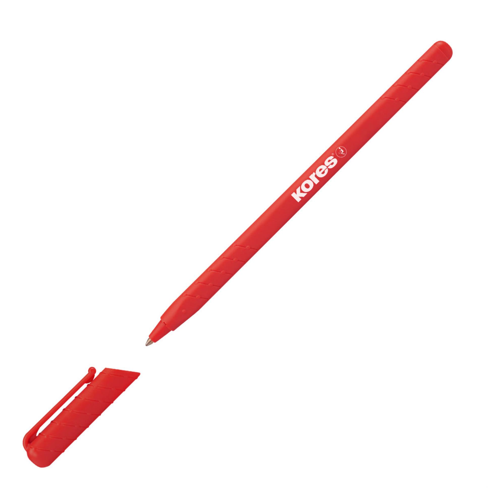 Kuličkové pero Kores K0R-M Pen - trojhranné tělo, červené