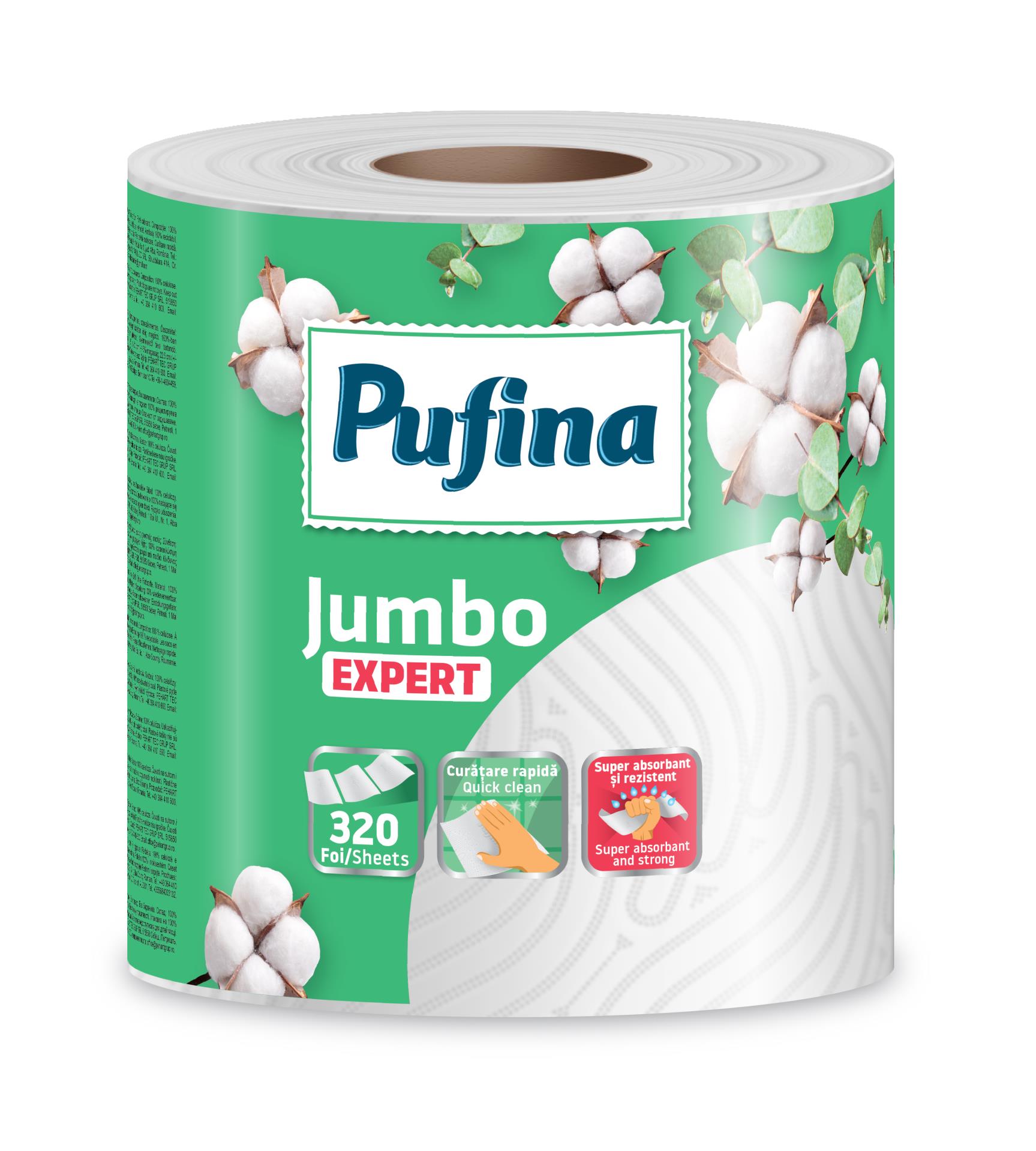 Kuchyňské utěrky Pufina Jumbo Expert - 2vrstvá, 1 role