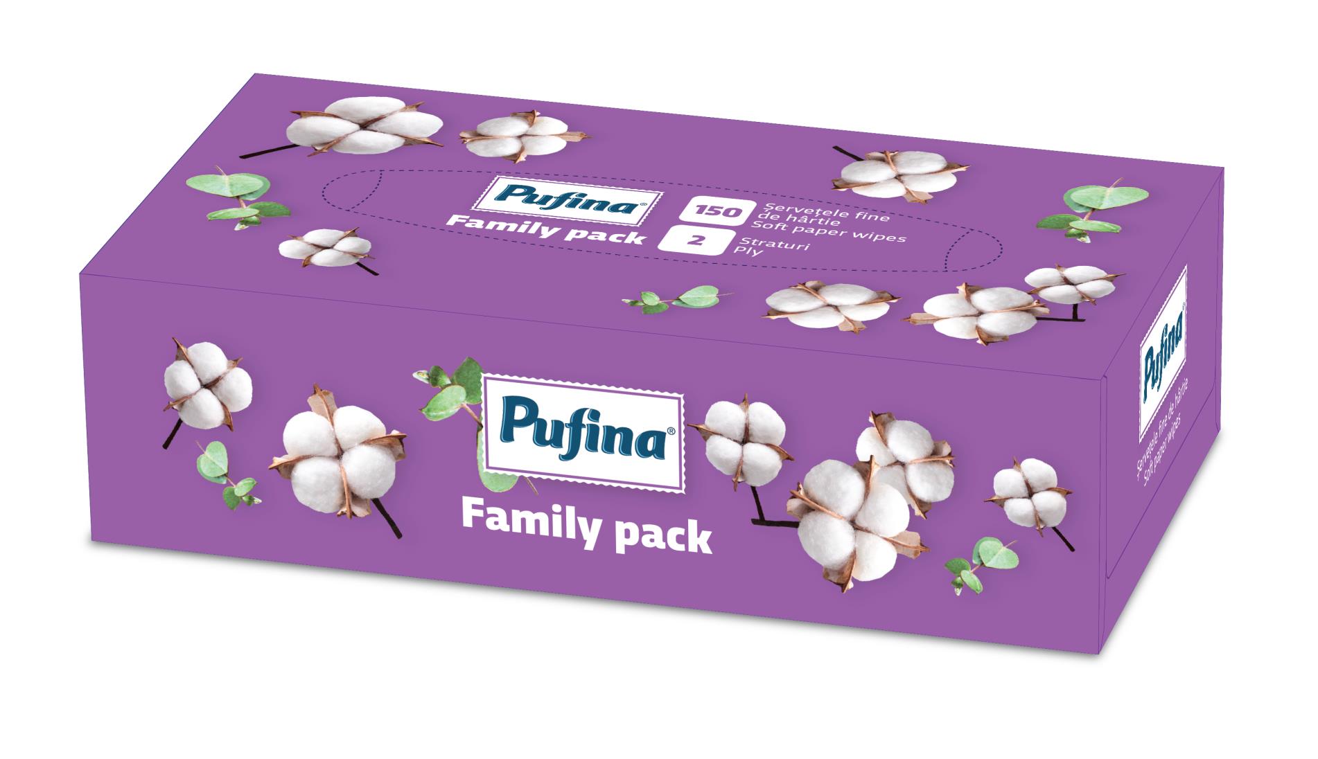 Papírové kapesníčky Pufina Family - 2vrstvé, 150ks