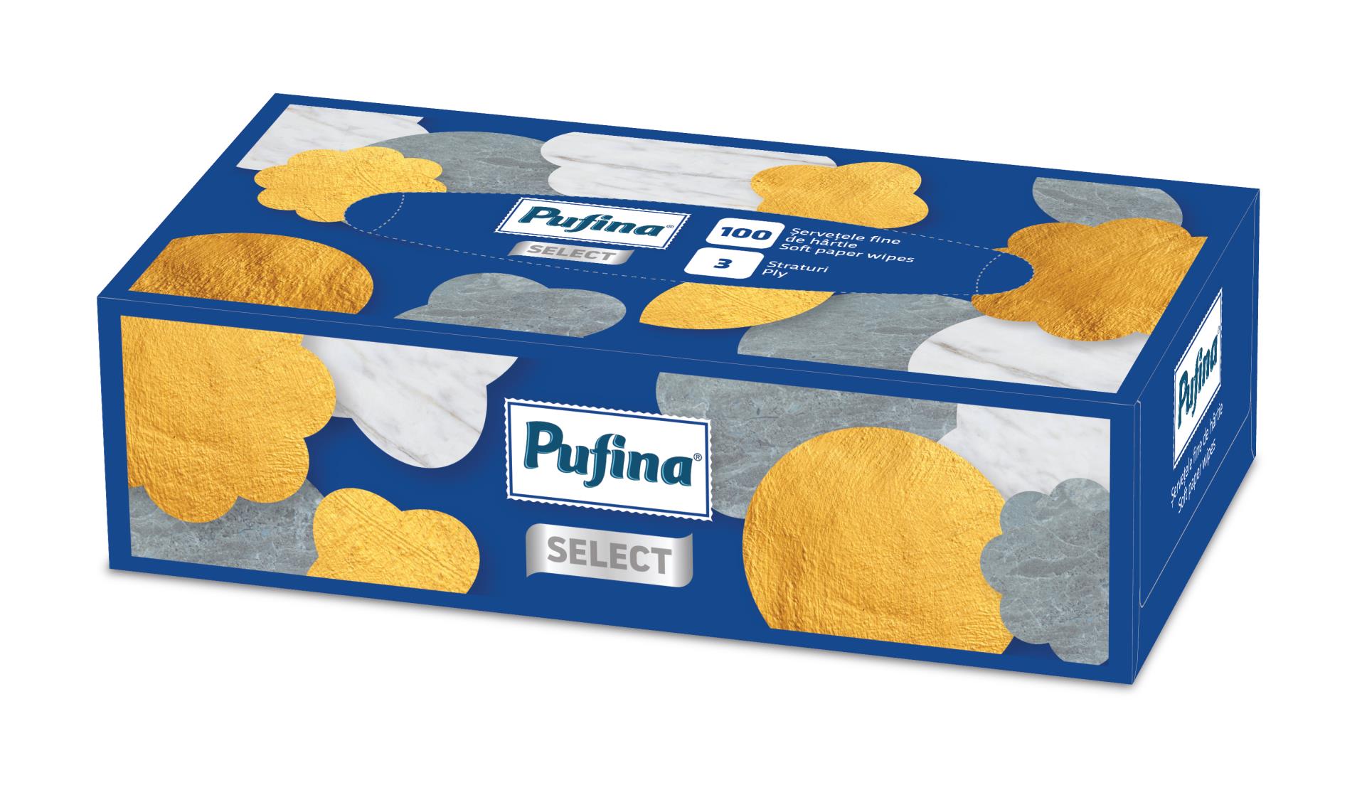Papírové kapesníčky Pufina Select - 3vrstvé, 100 ks