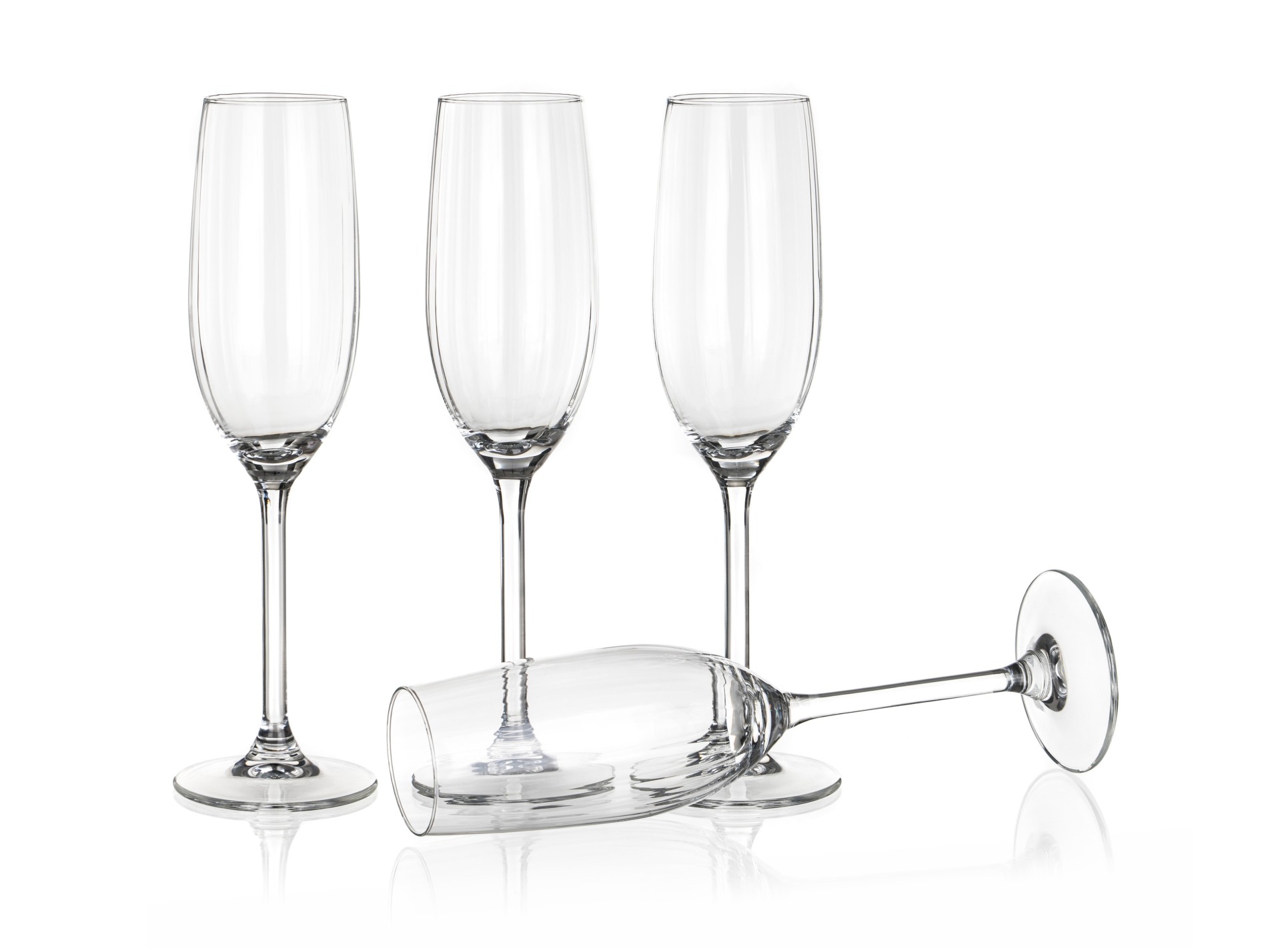 Skleničky na sekt Plissé - 210 ml, 4 ks