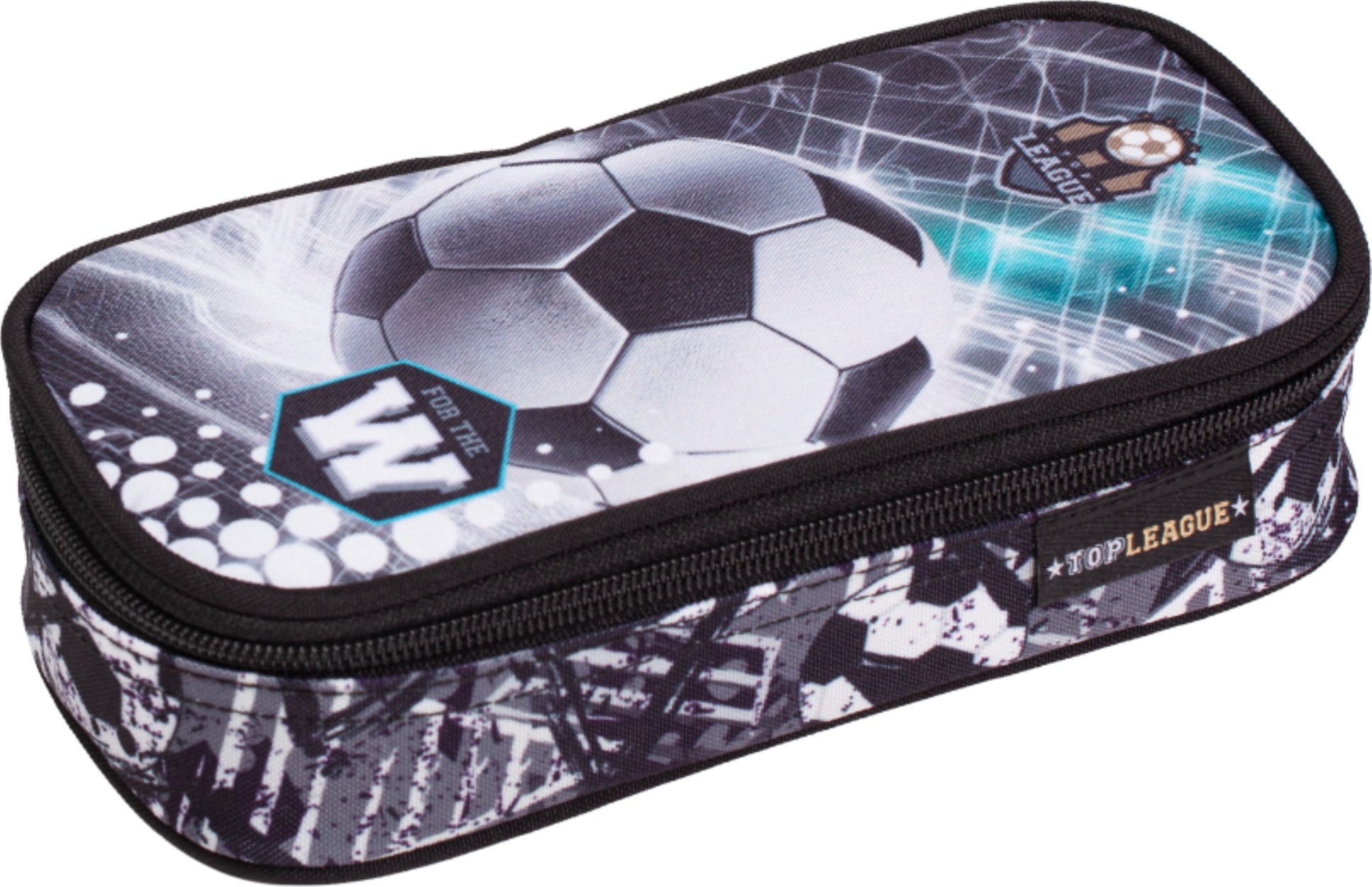 Školní penál LizzyCard dvoupatrový, 1 zip, fotbal top league