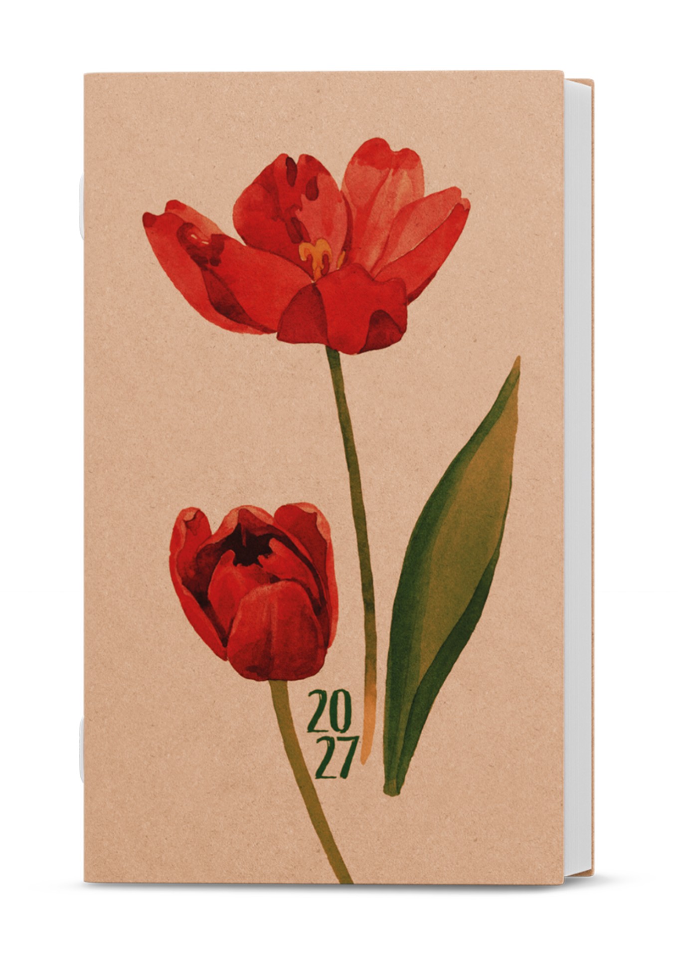 Týdenní kapesní diář 2027 kraft - Tulipán