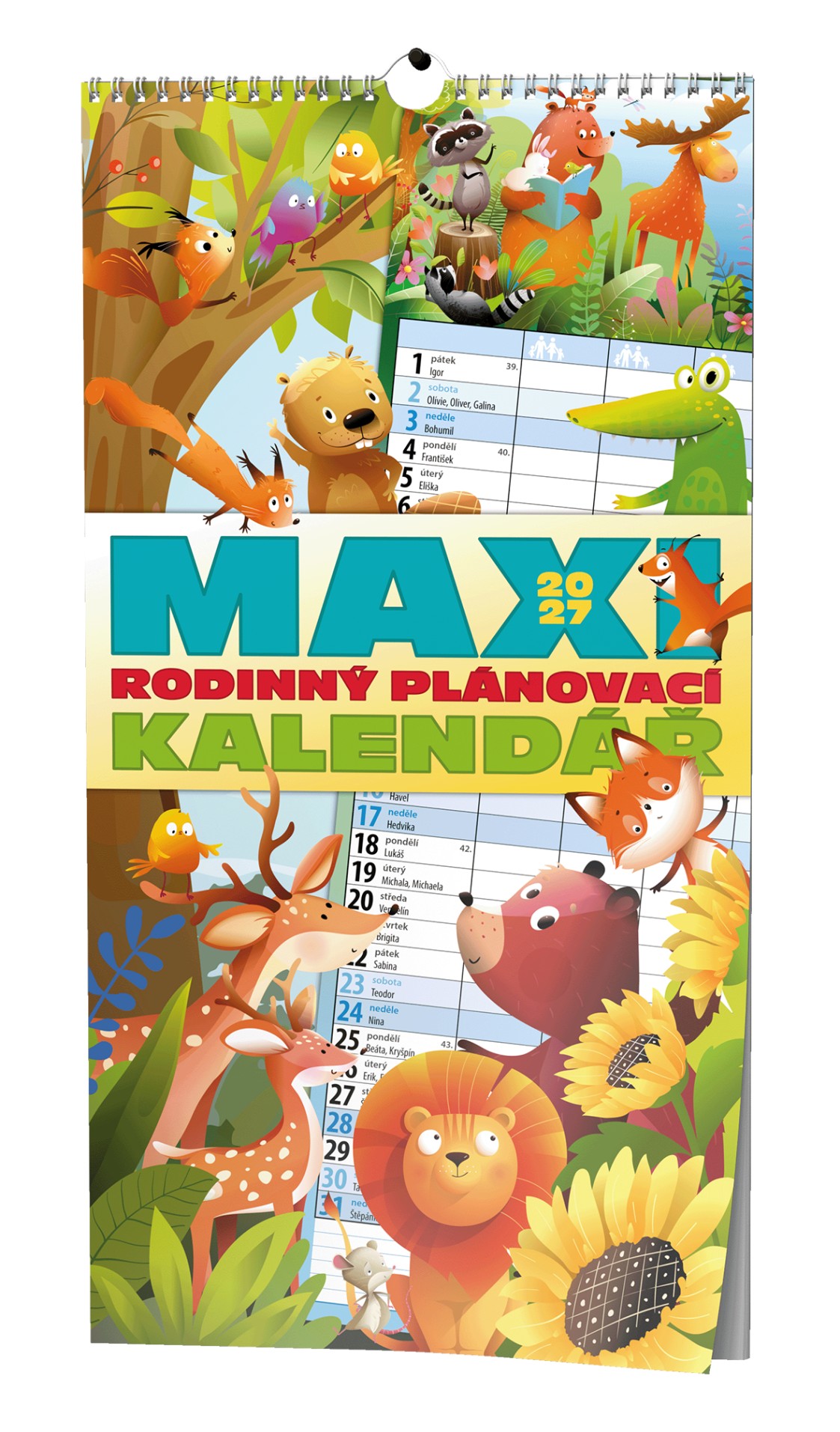 Nástěnný kalendář 2027 Maxi rodinný plánovací