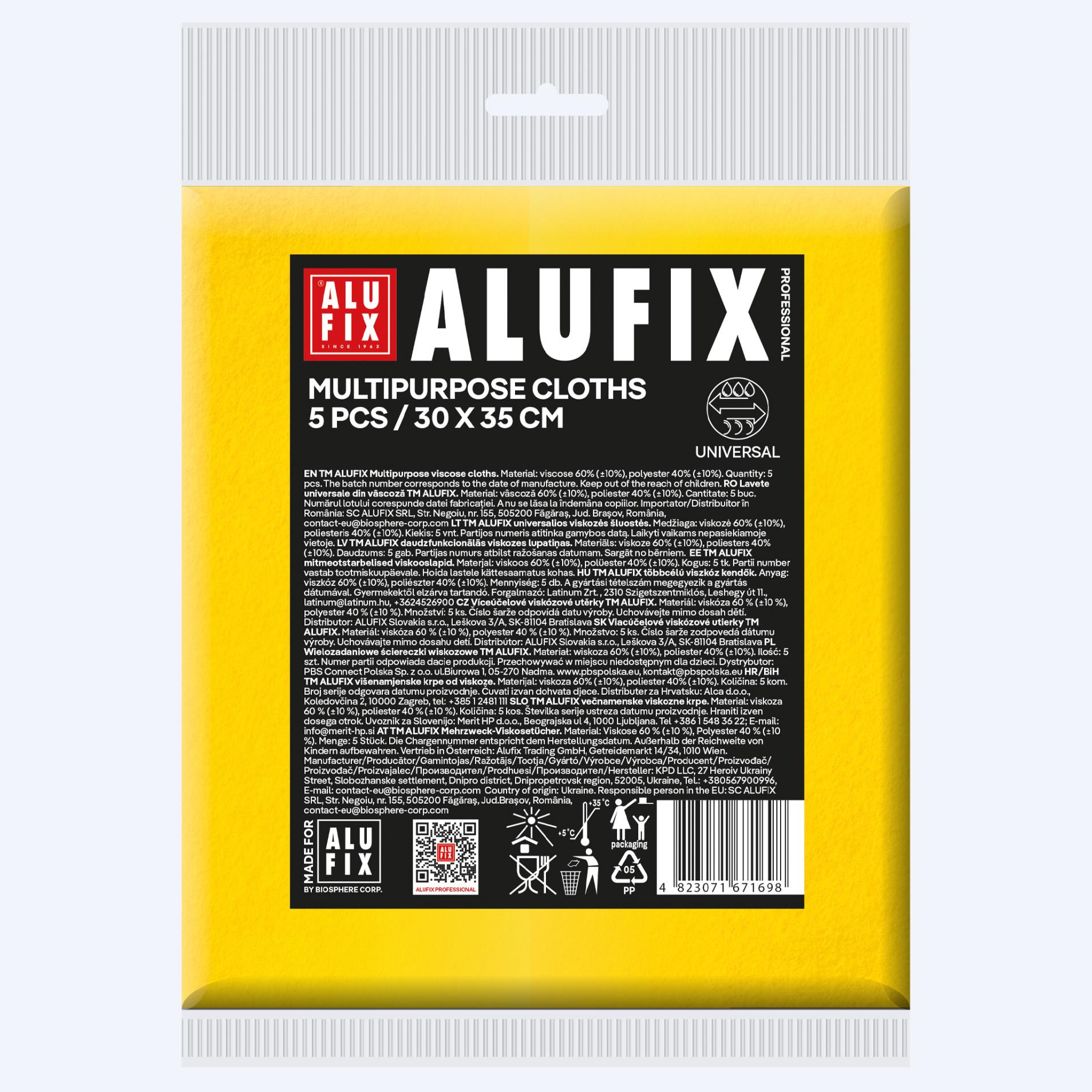 Univerzální utěrka Alufix - 30 × 35 cm, 5 ks, žluté
