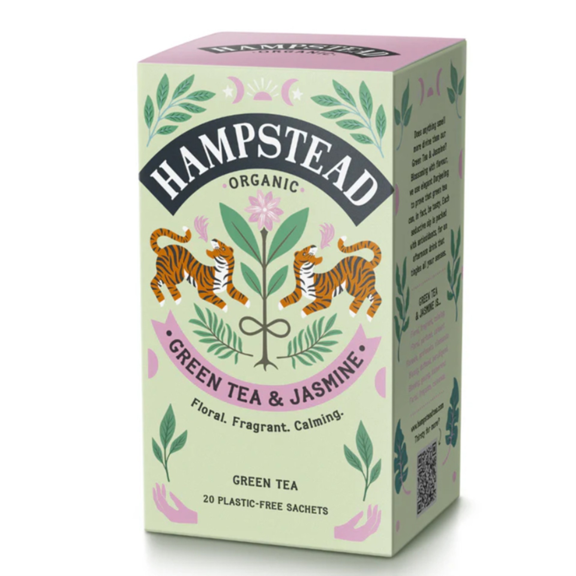 Zelený čaj Hampstead - bio,s  jasmínem a bergamotem, 20x 2 g