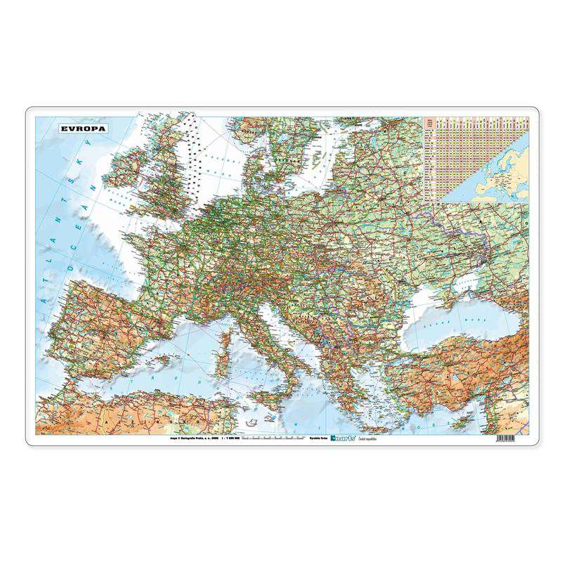 Podložka na stůl - mapa Evropy, 67 x 44 cm