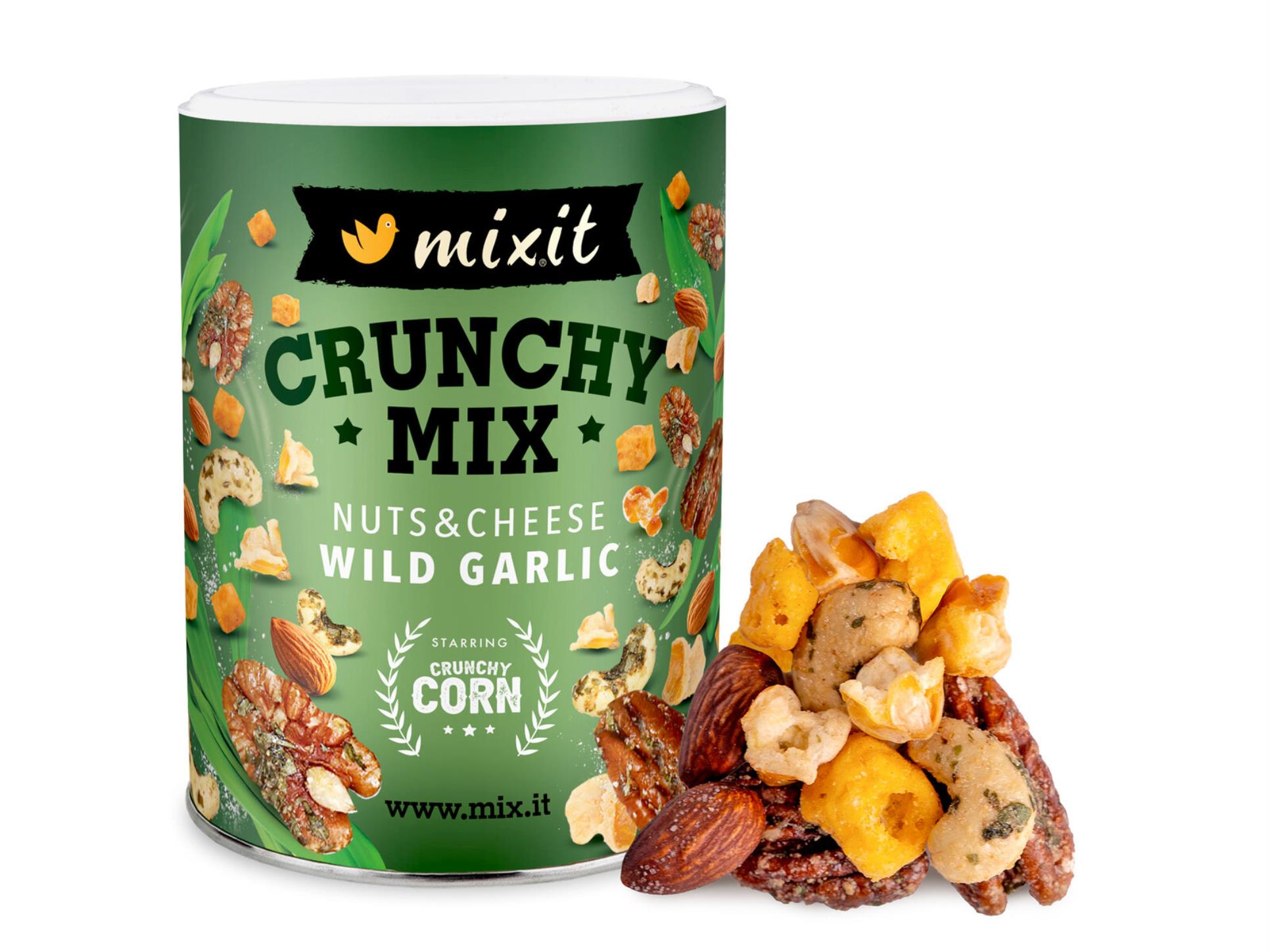 Crunchy mix, sýr, crunchy corn a oříšky s medvědím česnekem, 300 g