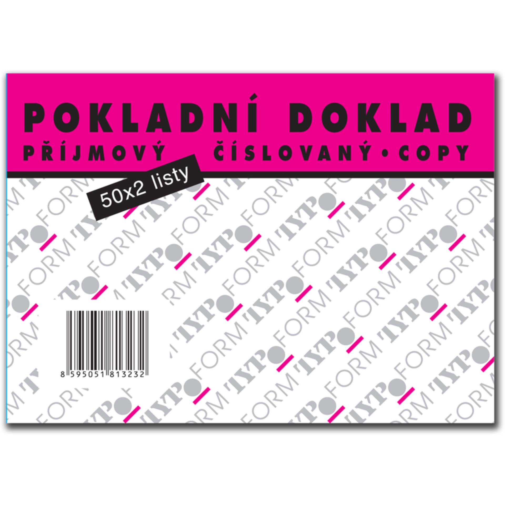 Typos Příjmový pokladní doklad - číslovaný, 2x 50 listů