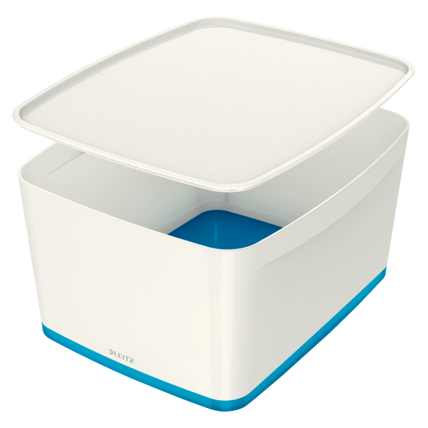 Úložný box s víkem Leitz MyBox, vel.L, bílá/modrá