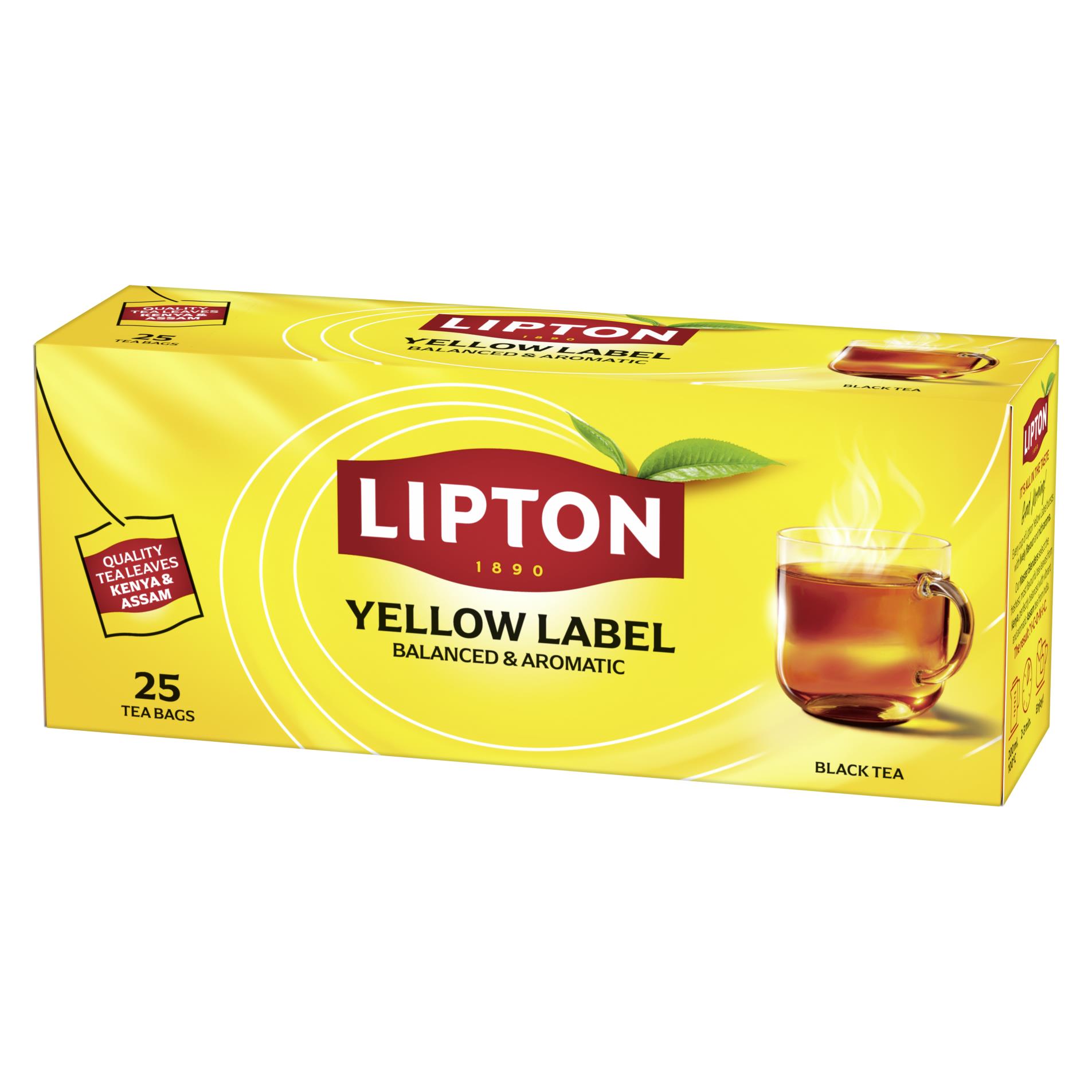 Čaj Lipton Yellow Label černý, 25 x 2 g