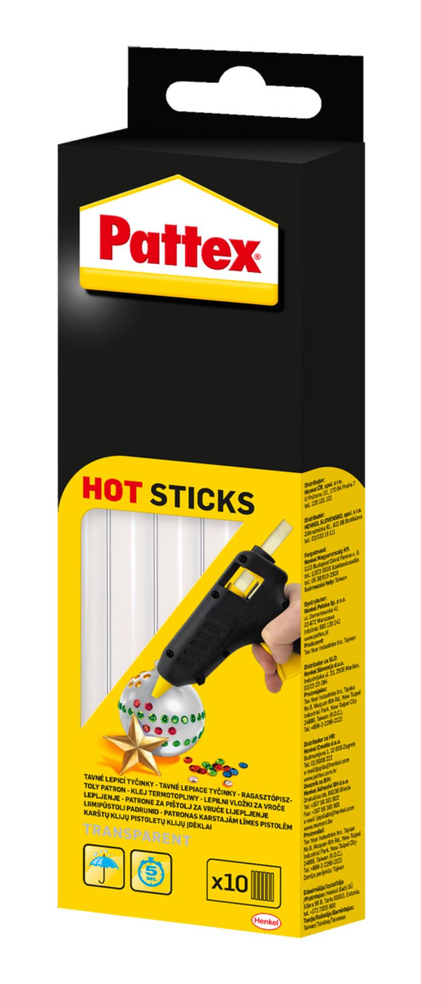 Patrony do tavné pistole Pattex Hot, 10 ks